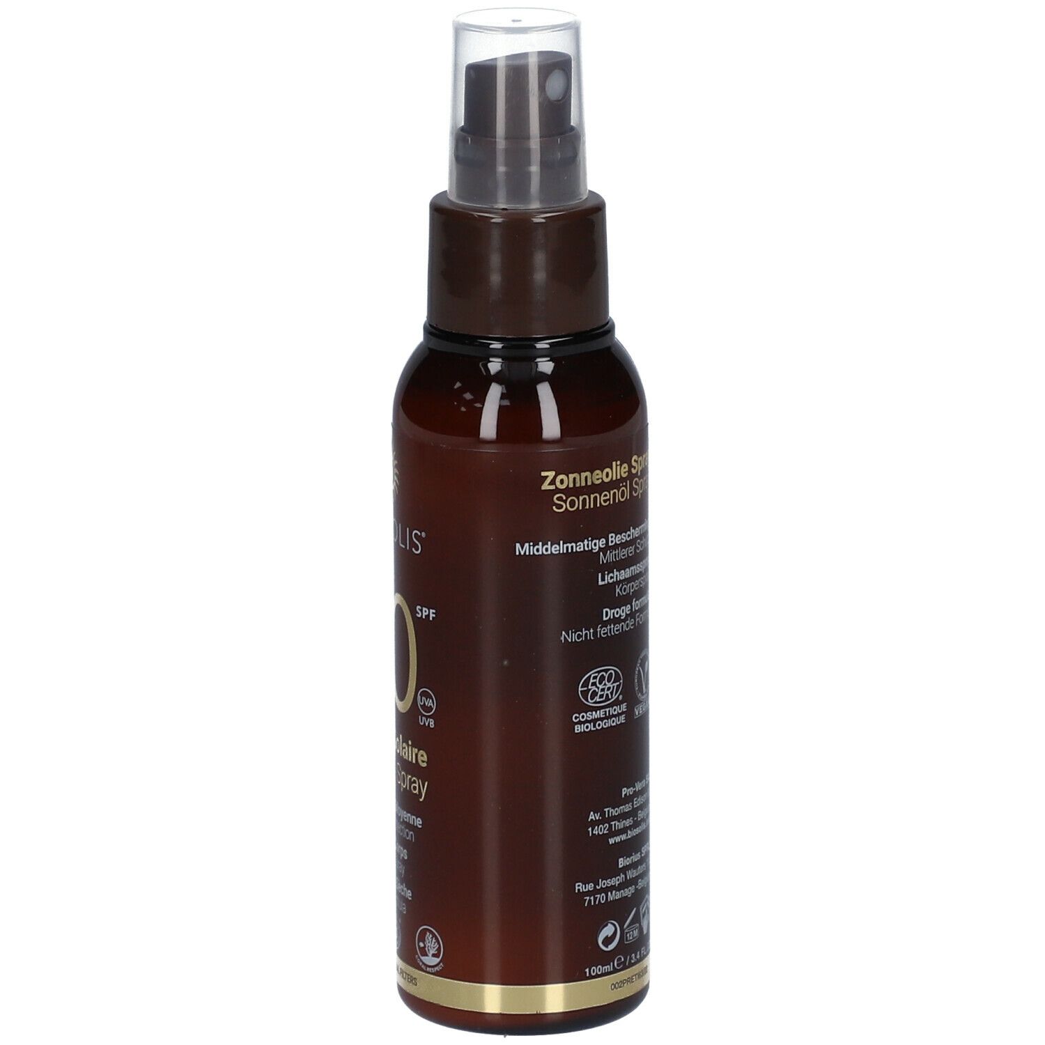 Biosolis Huile Solaire SPF20 Bio Spray