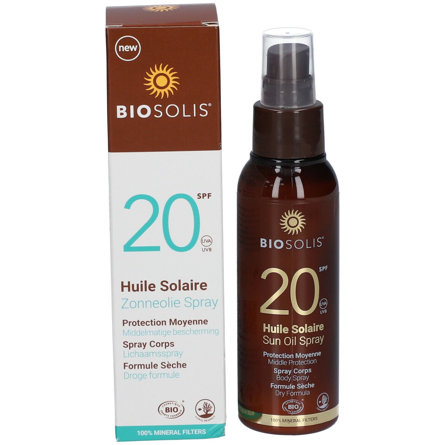 Biosolis Huile Solaire SPF20 Bio Spray