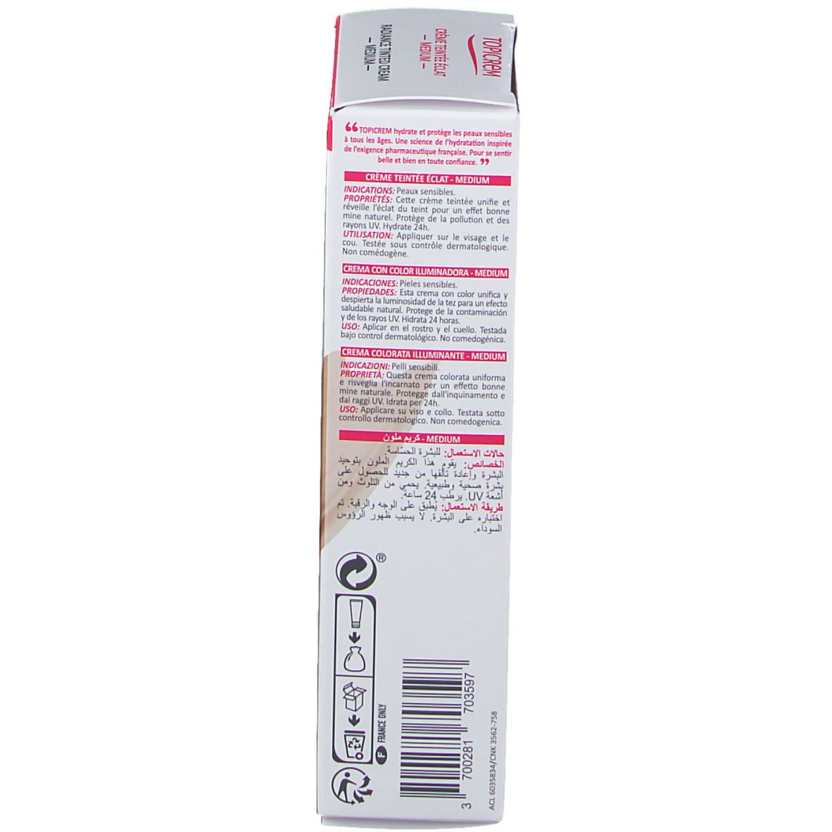 TOPICREM HYDRA+ Radiance Getönte Tagescreme Medium LSF 40