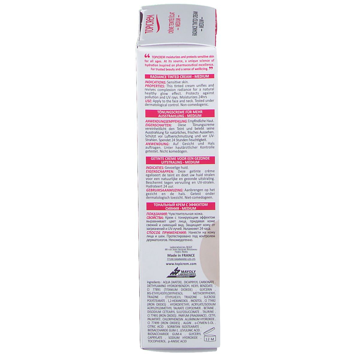 TOPICREM HYDRA+ Radiance Getönte Tagescreme Medium LSF 40