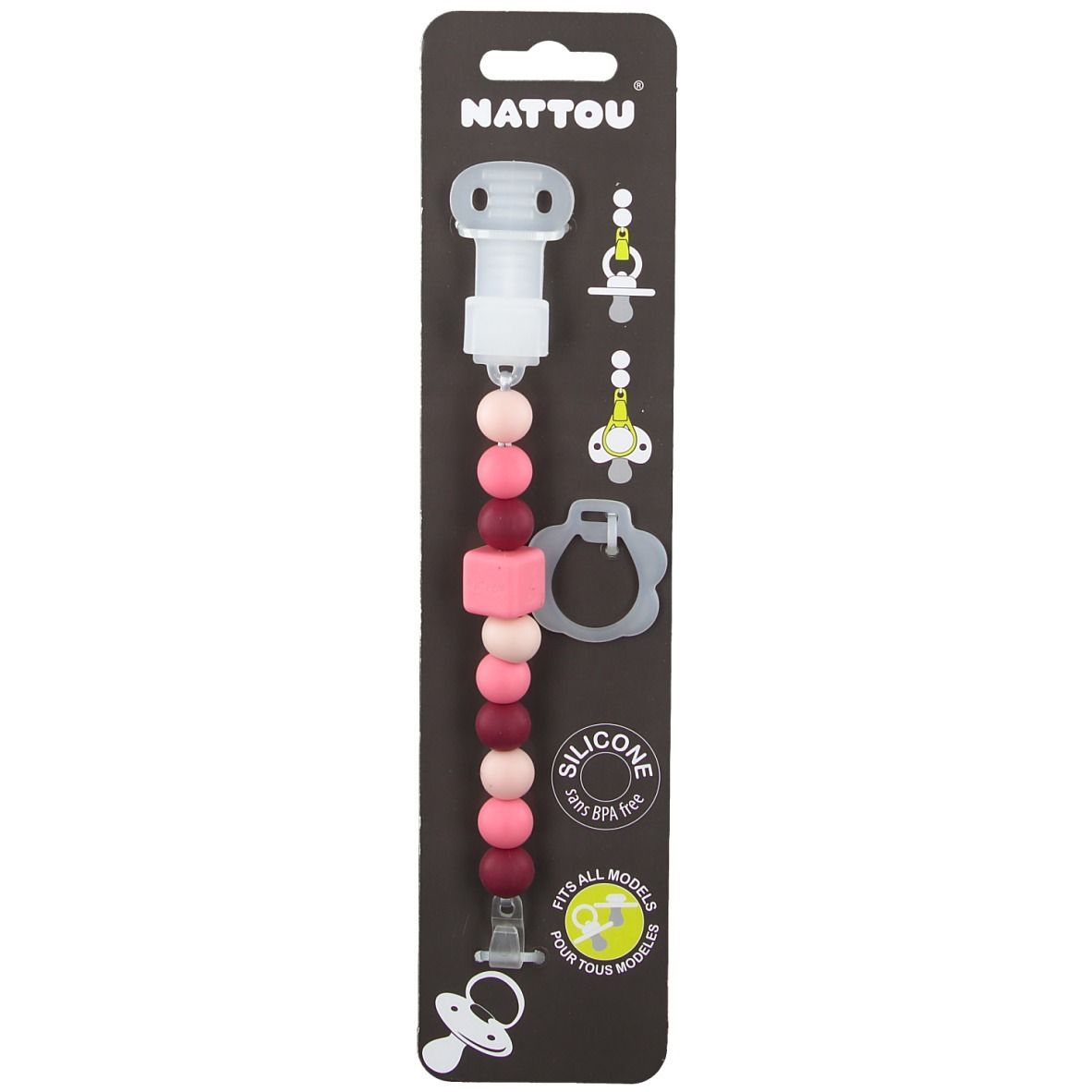 Nattou Schnullerkette rosa