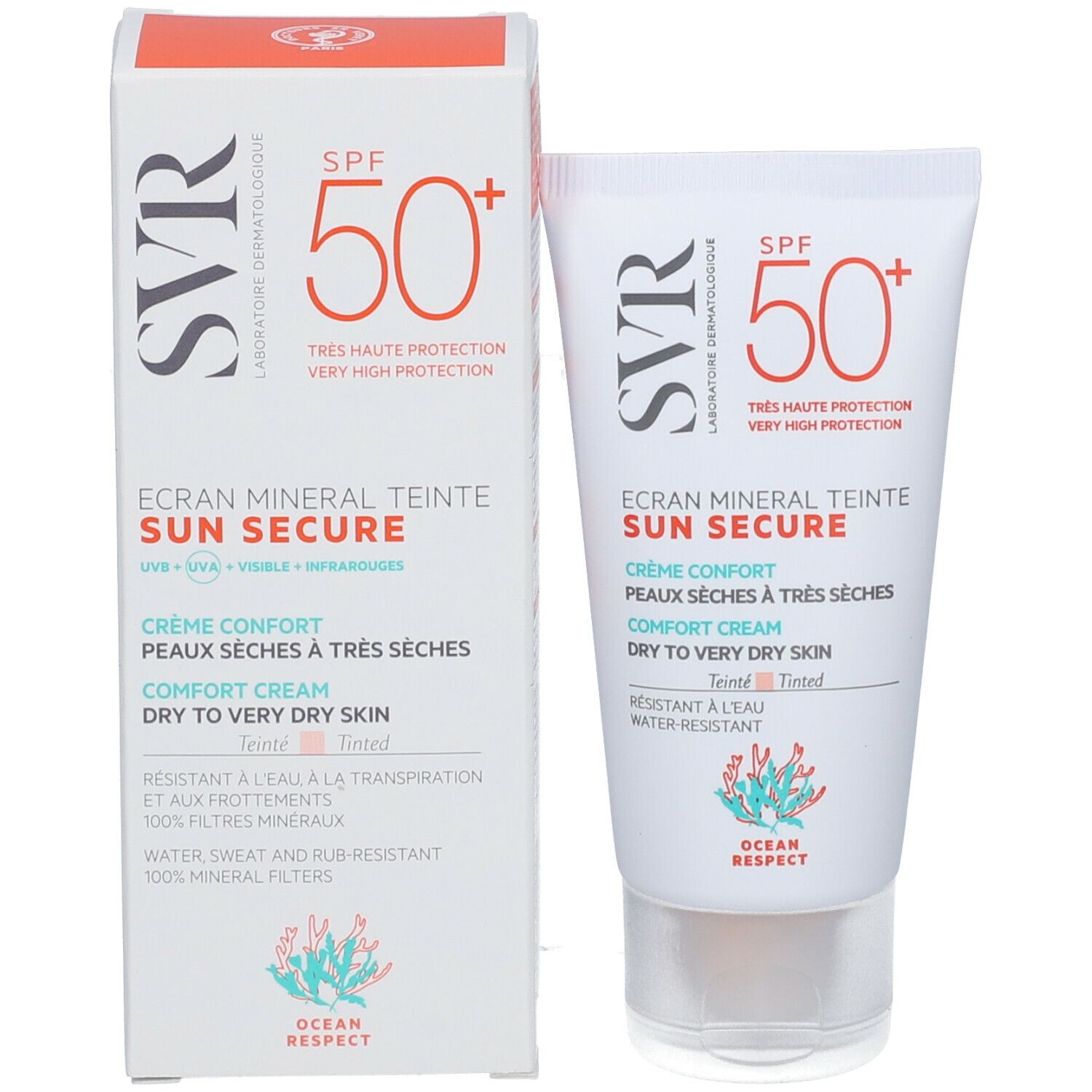 SVR SUN SECURE ÉCRAN MINÉRAL TEINTÉ getönte Creme LSF 50+