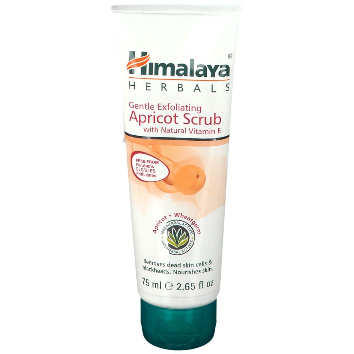 Himalaya Herbals sanftes Peeling-Aprikosen-Peeling in einer weißen Tube mit 75 ml Inhalt.