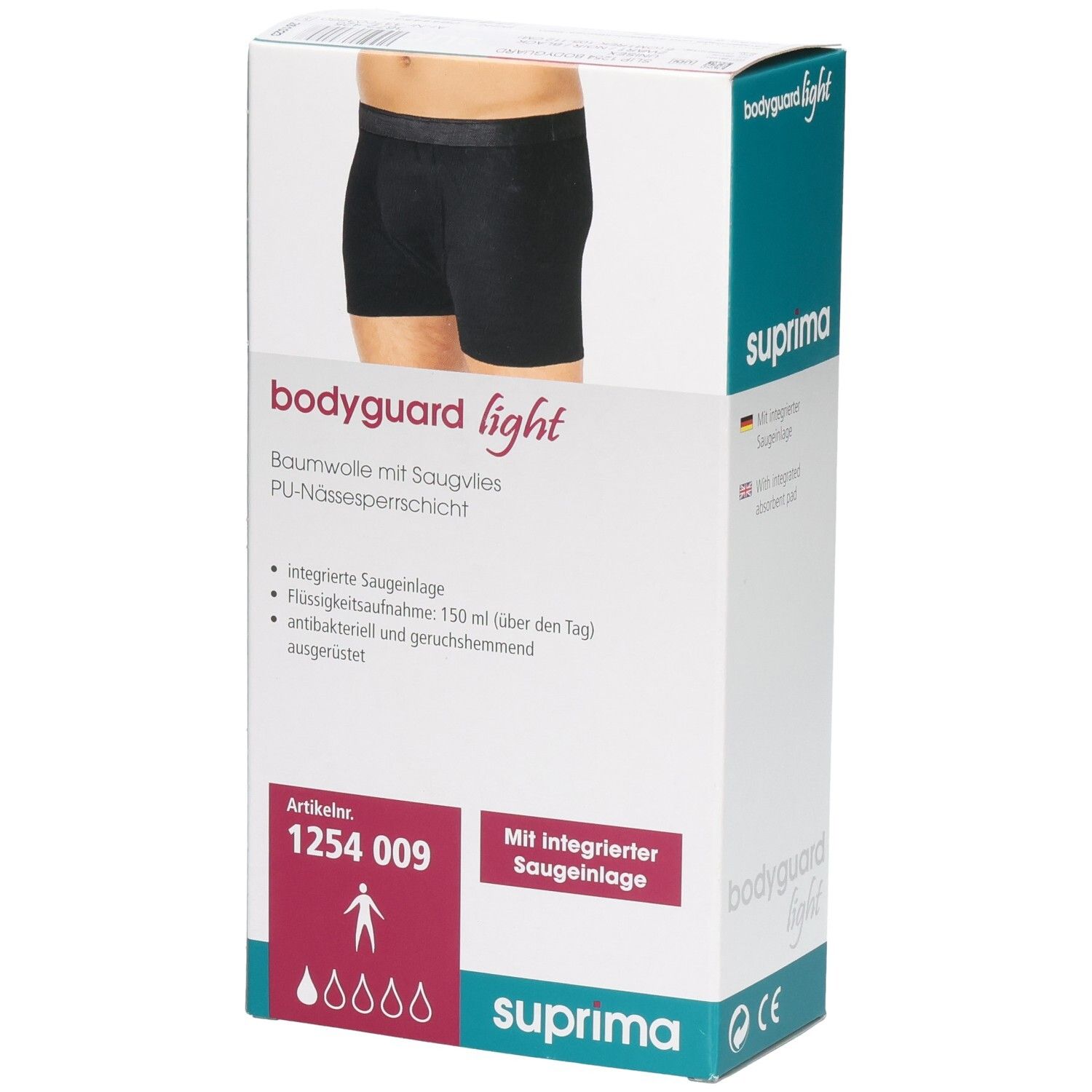 Suprema Bodyguard Light Inkontinenz-Pants, Baumwolle mit Sauglage und PU-Nässe-Schicht.