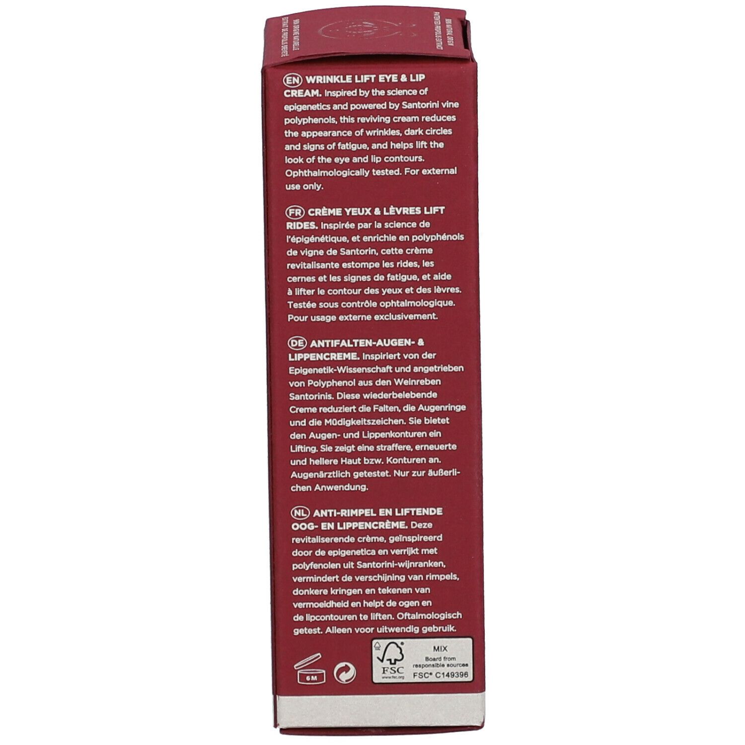 APIVITA Wein-Elixier Augencreme & Lippen straffen Falten
