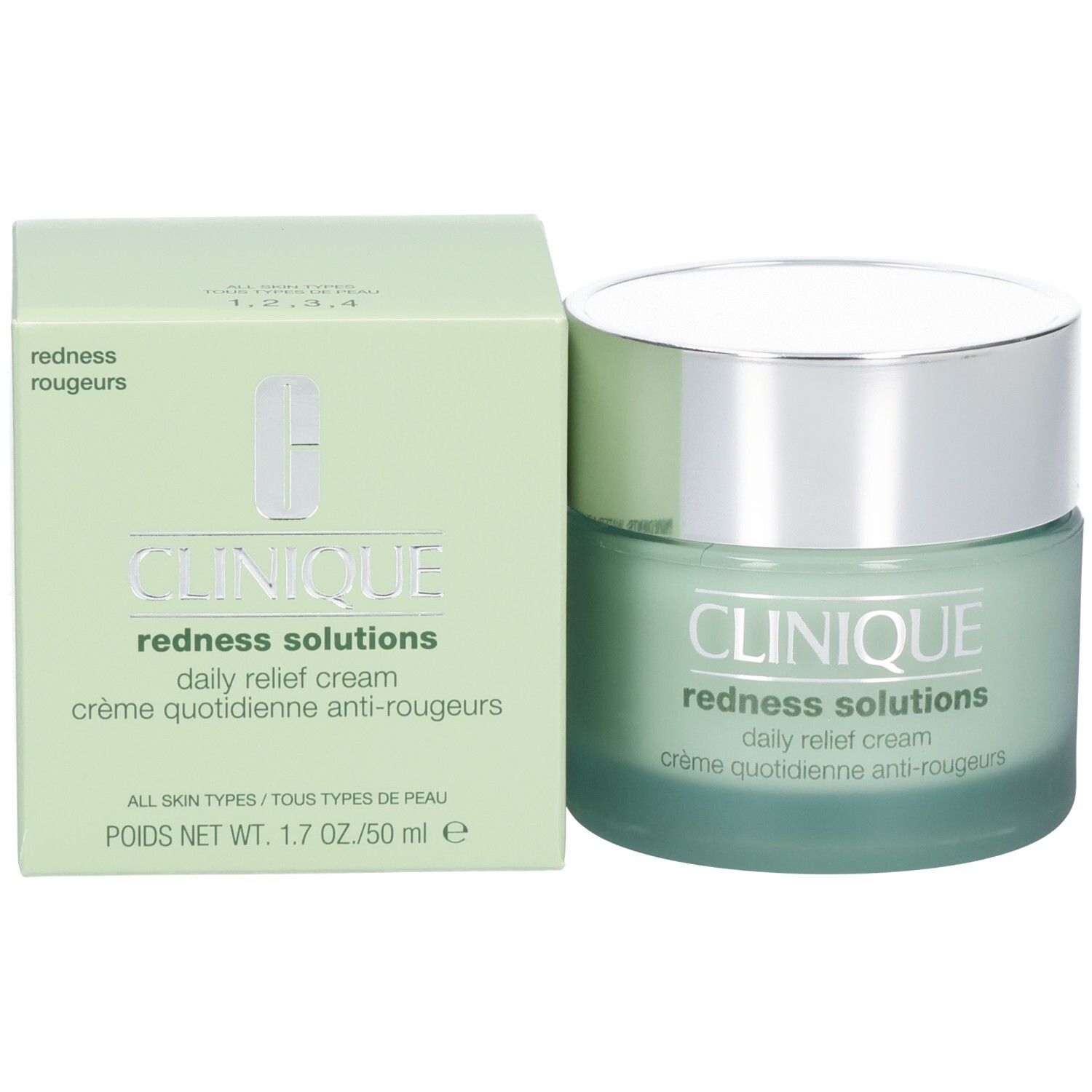 Clinique Redness Solutions Creme und Kartonverpackung.