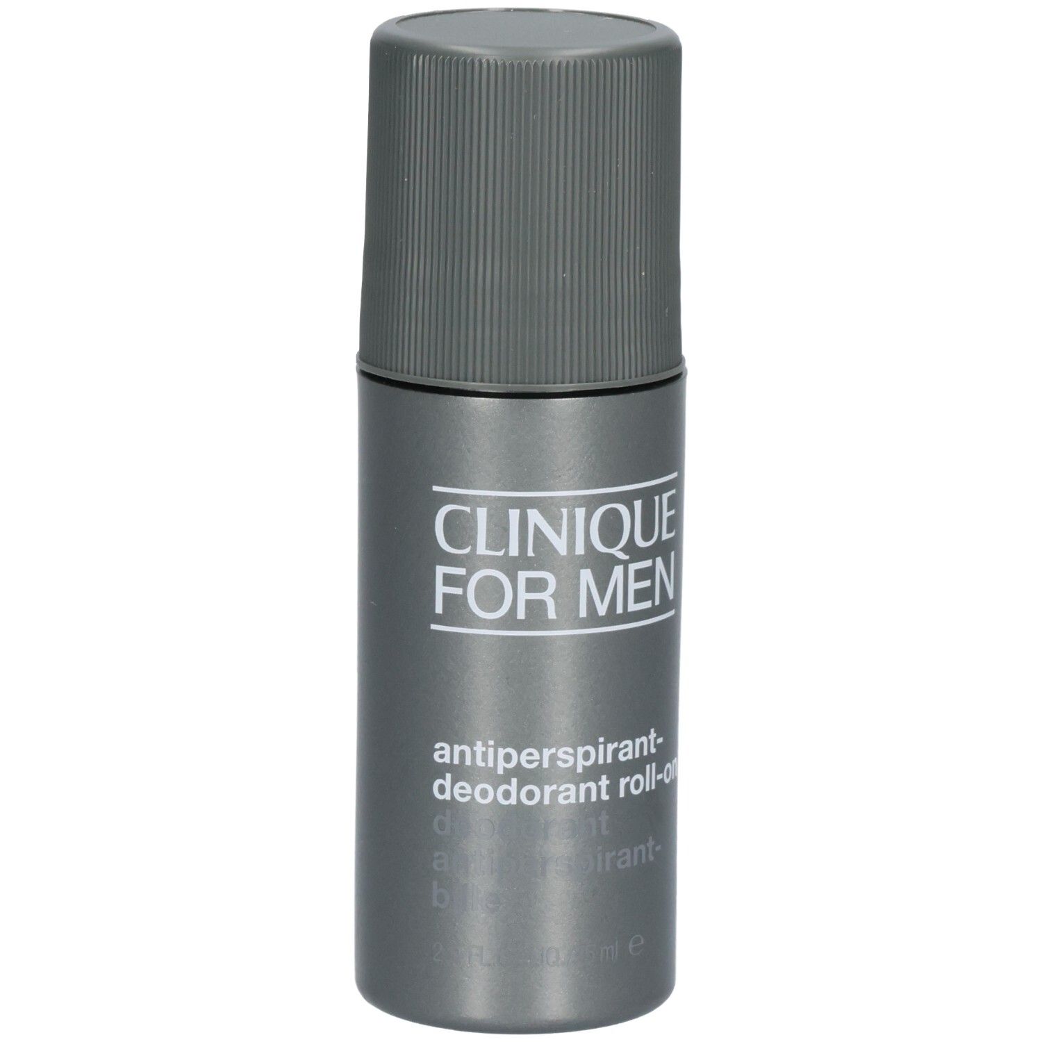 Clinique For Men Antiperspirant-Deodorant Roll-on in grauem Flakon mit Schraubverschluss.