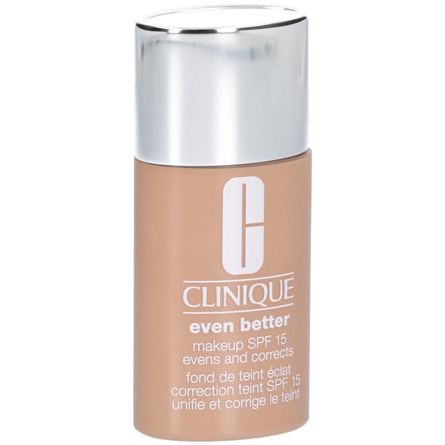 Clinique Even Better Make-up SPF 15 in beige mit silbernem Deckel.
