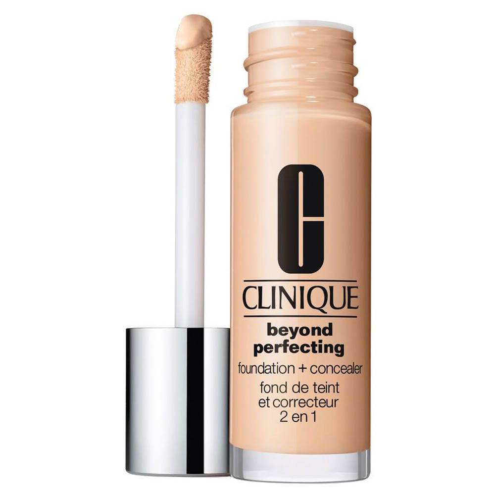 Clinique Beyond Perfecting Foundation + Concealer Flasche mit Applikator.