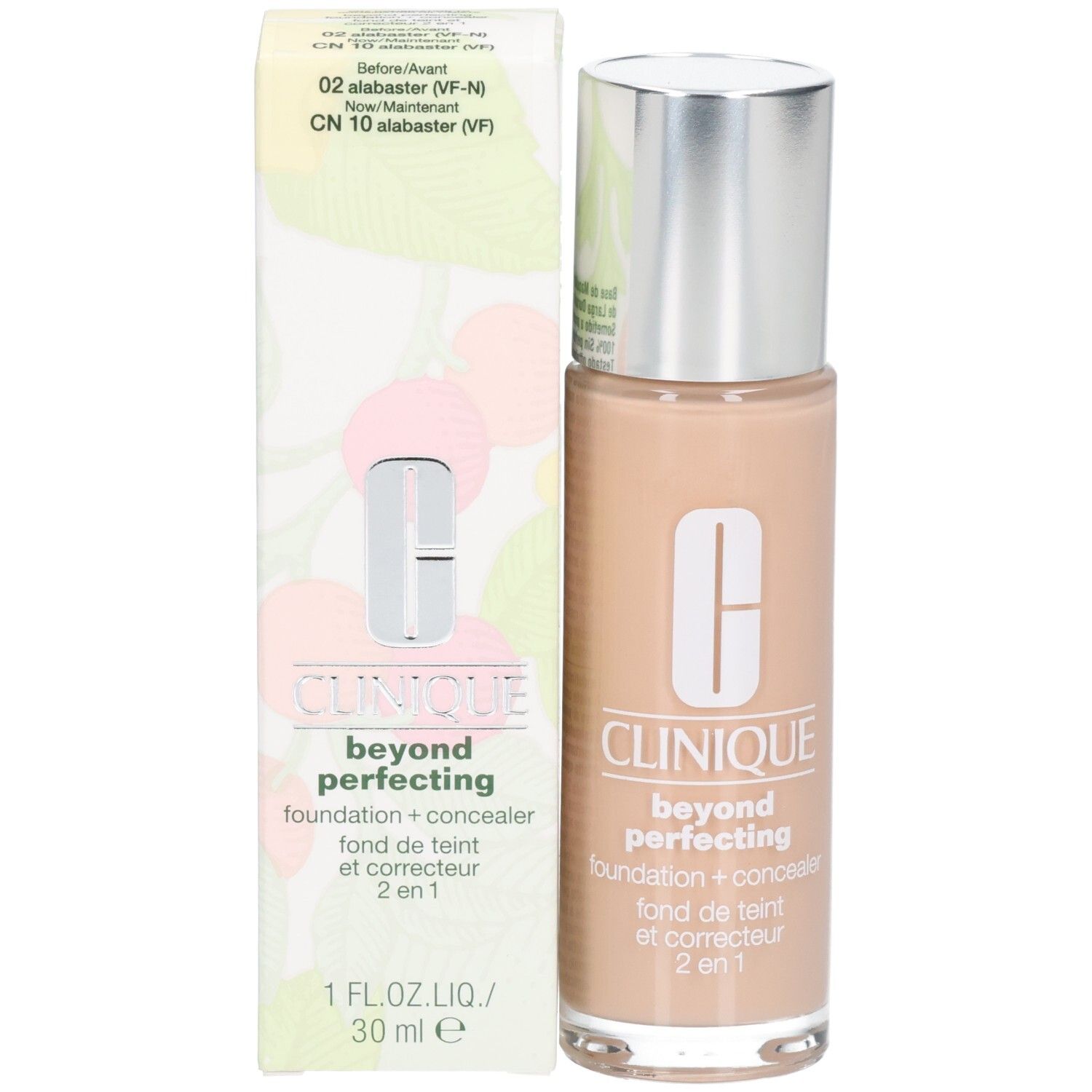 Clinique Beyond Perfecting Foundation + Concealer Flakon und Umverpackung.