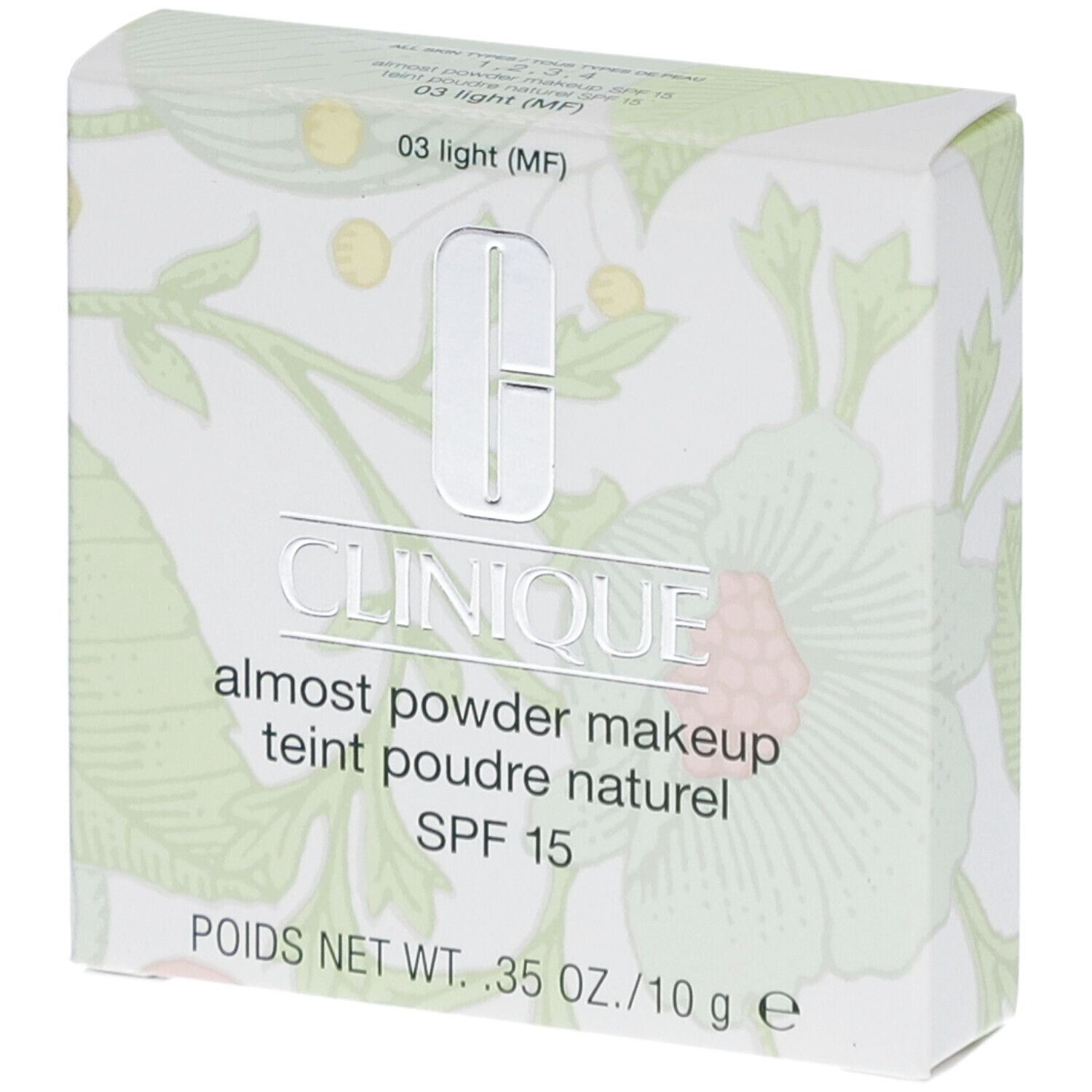 Clinique Puder-Make-up Karton, 10g, SPF 15, Farbe 03 light.