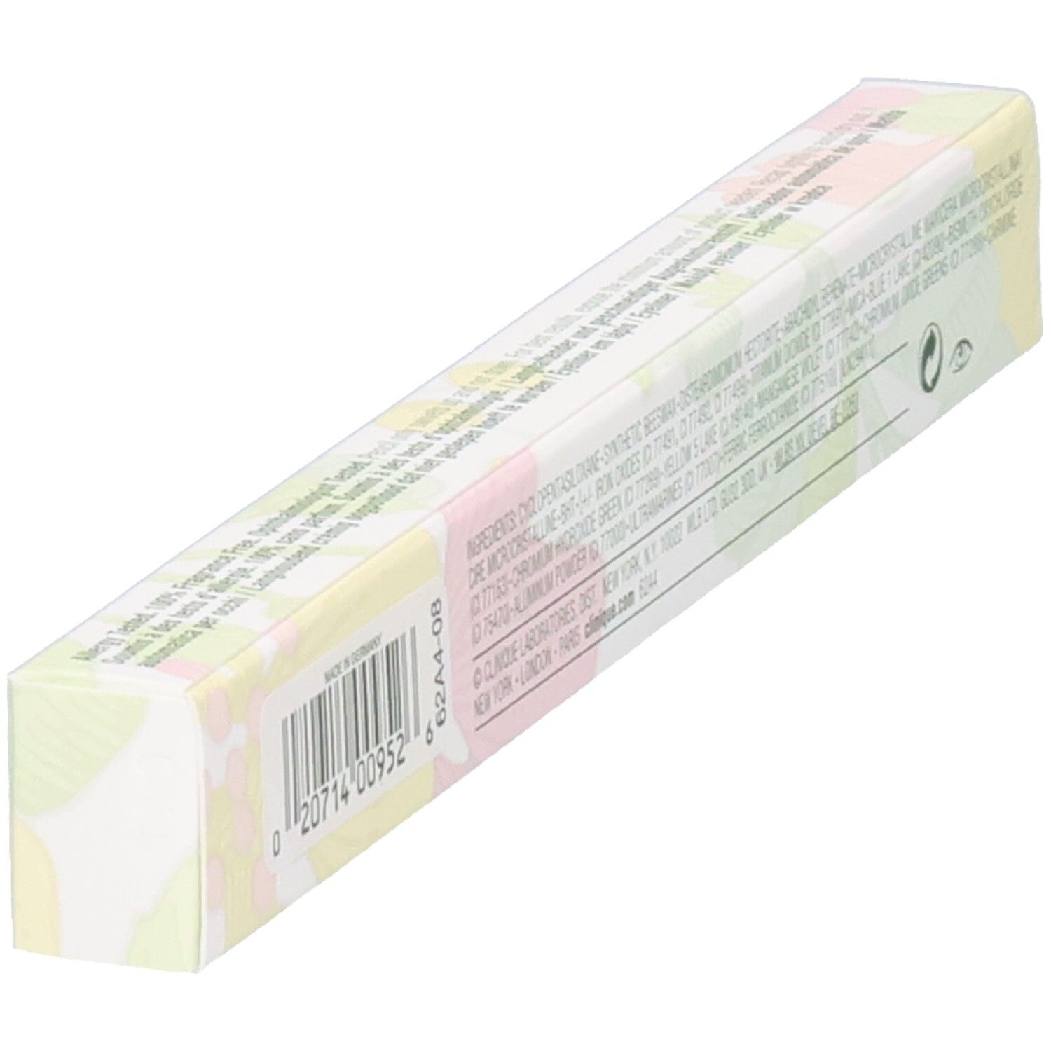 Rückseite der Clinique Quickliner for Eyes Verpackung, Barcode und Inhaltsstoffe.
