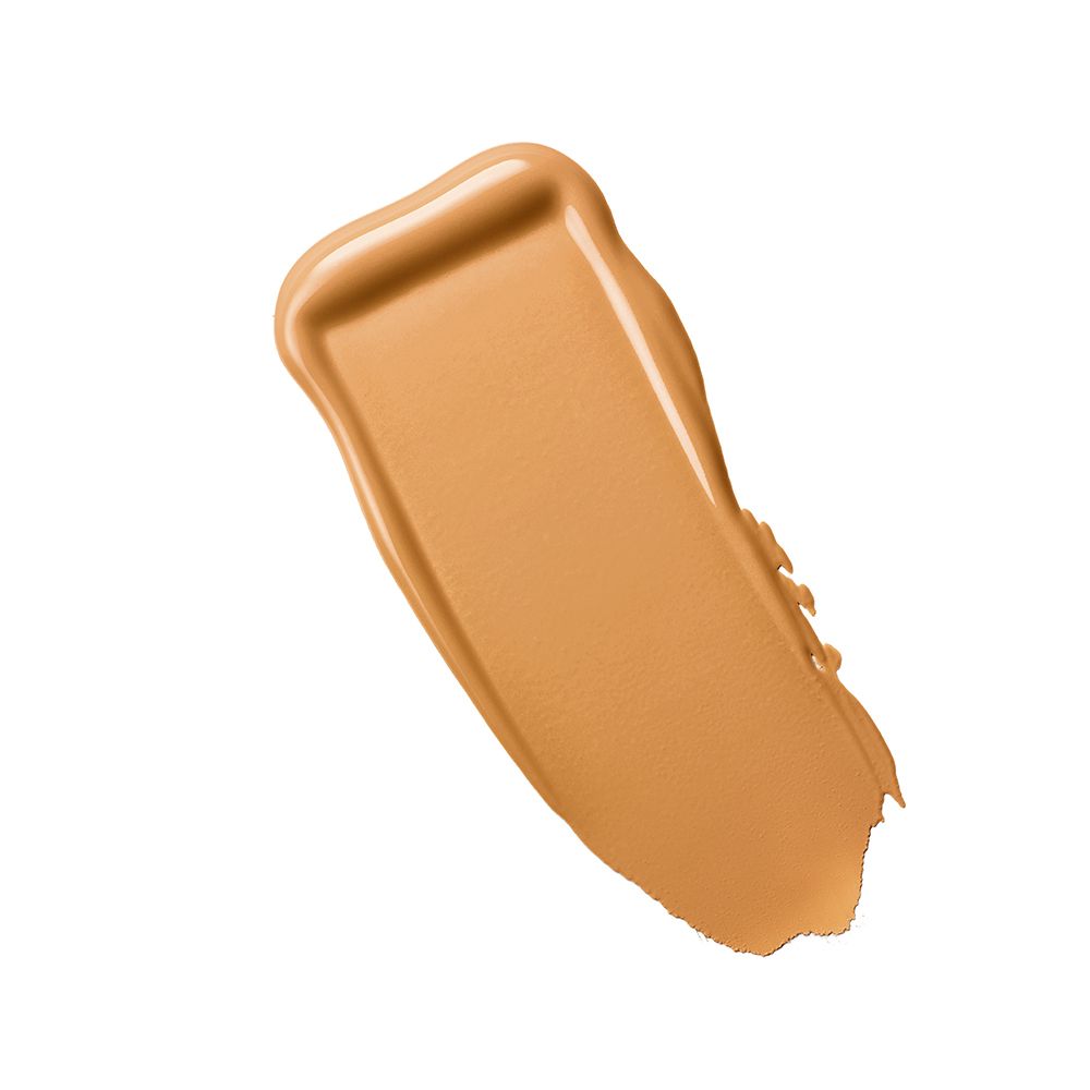 Make-up-Abstrich. Farbton Chai. Texturierte Spur. Beige-braune Farbe. Auf weißem Hintergrund.