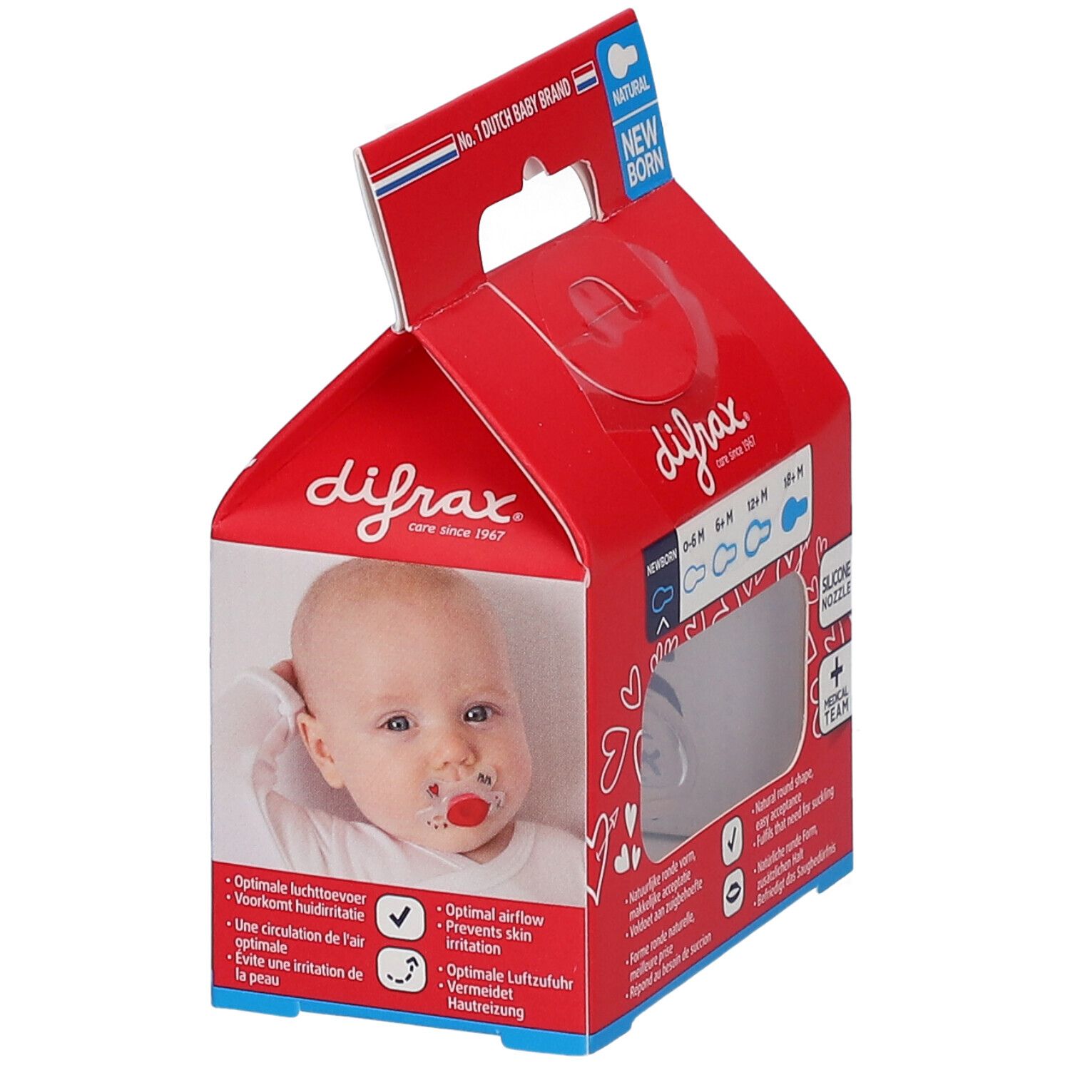 difrax® Schnuller Natural Newborn - I Love Papa