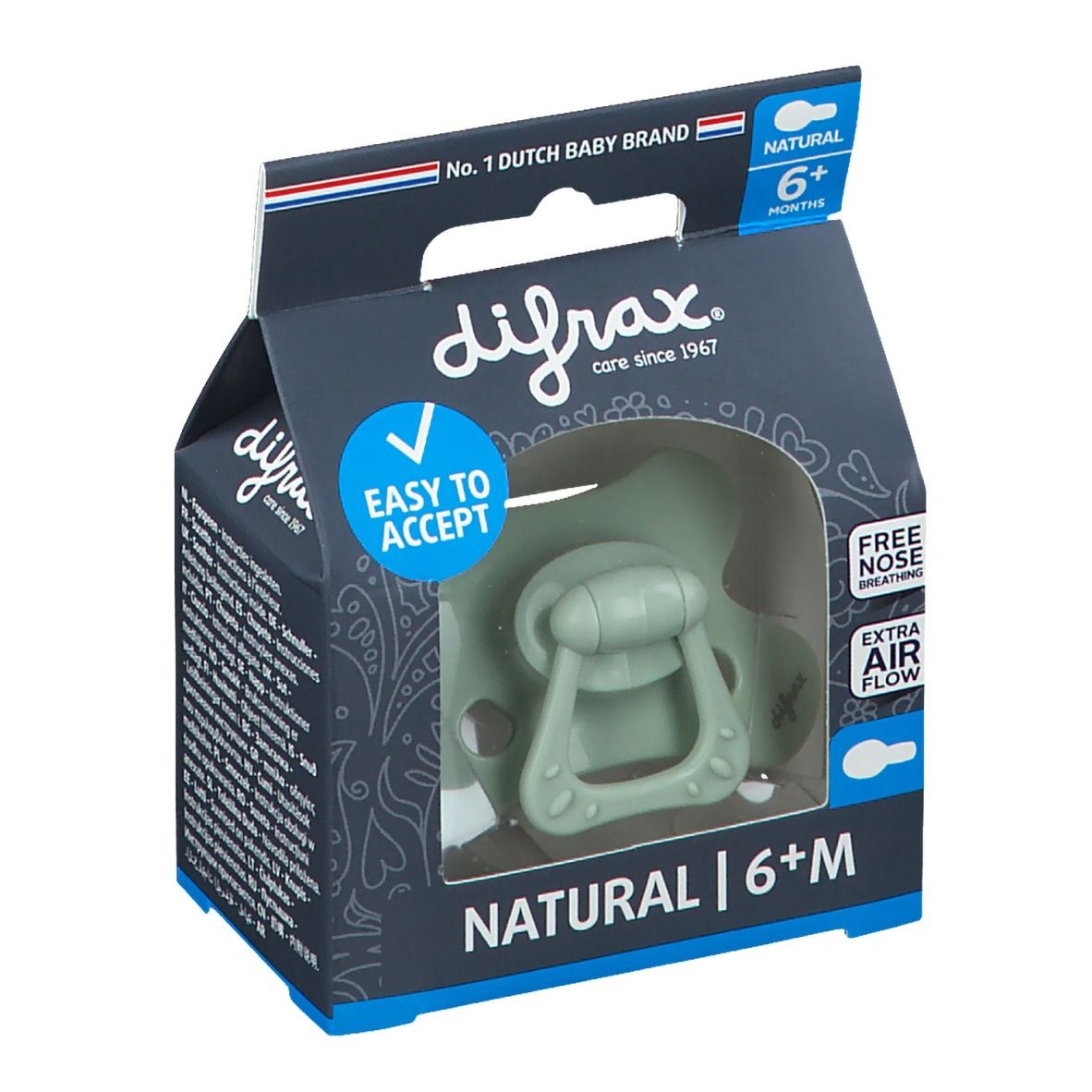 difrax® Schnuller +6 Monate - Pistazie