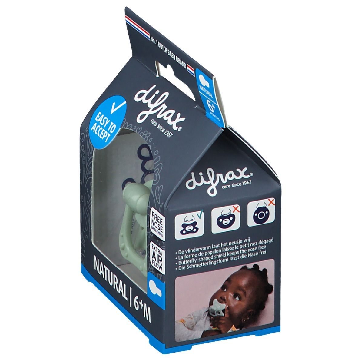 difrax® Schnuller +6 Monate - Pistazie