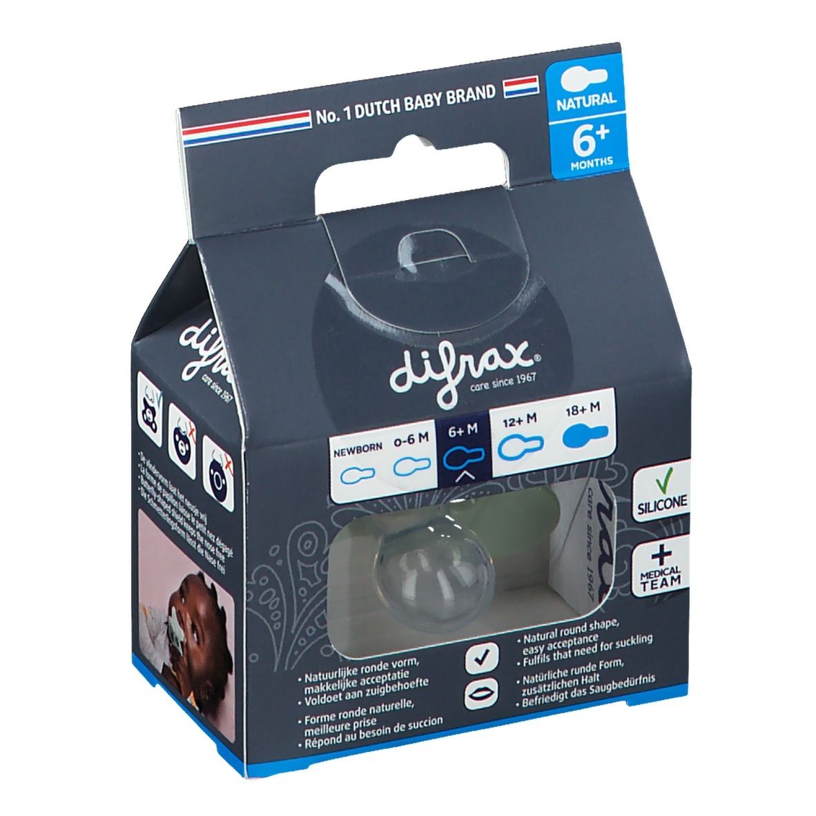 difrax® Schnuller +6 Monate - Pistazie