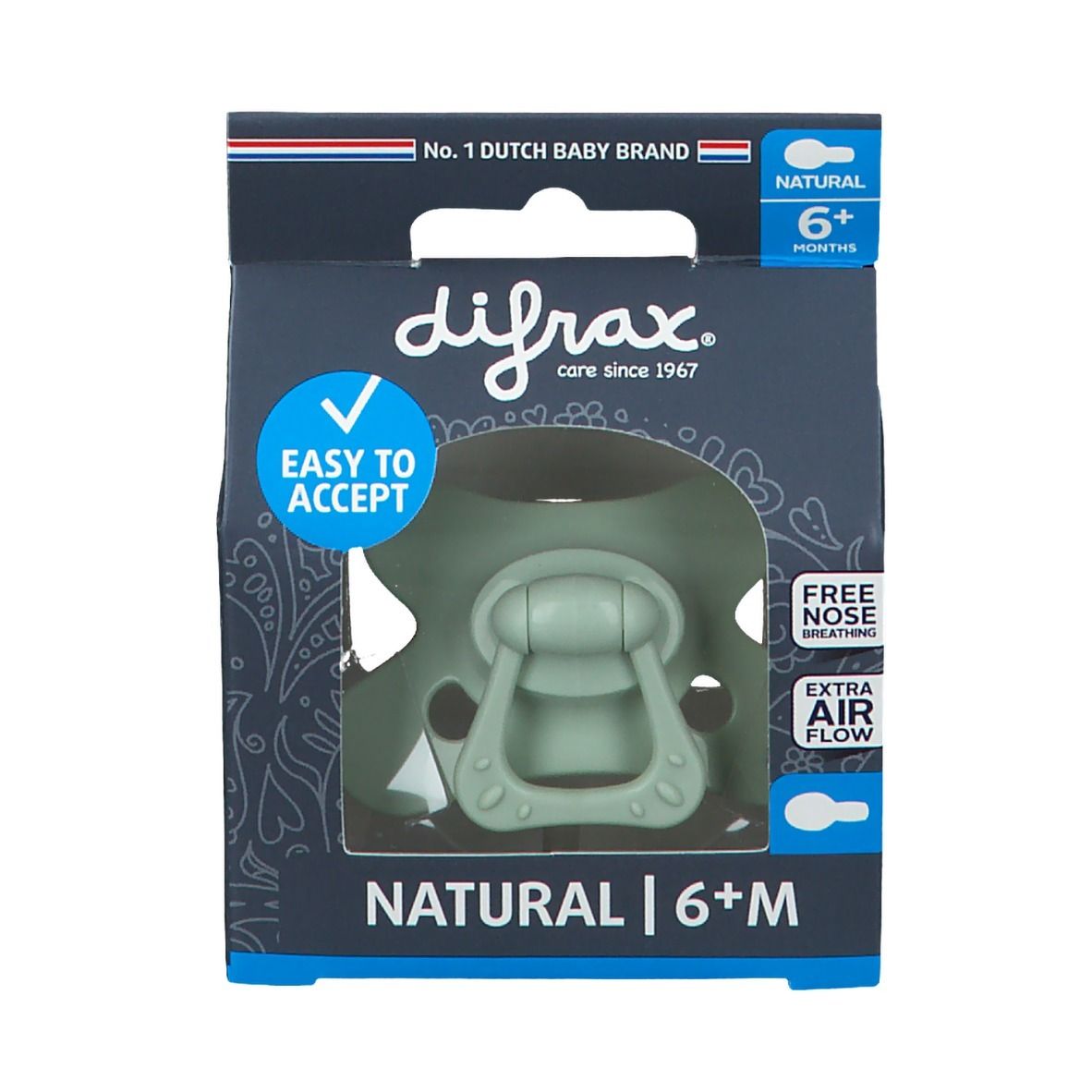 difrax® Schnuller +6 Monate - Pistazie