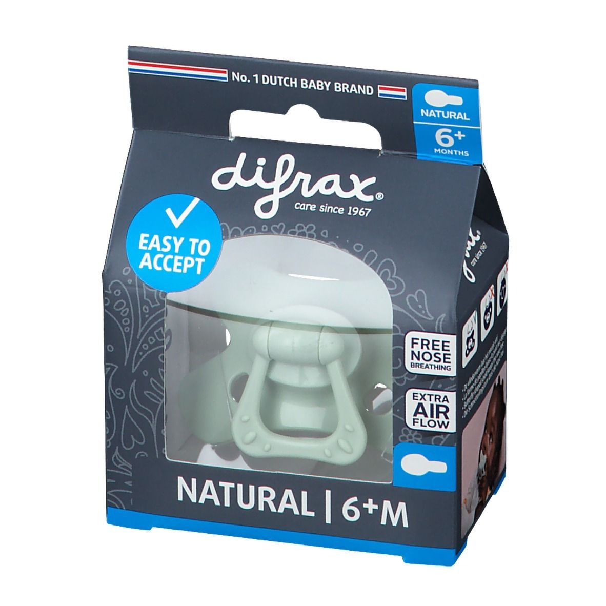 difrax® Schnuller +6 Monate - Pistazie