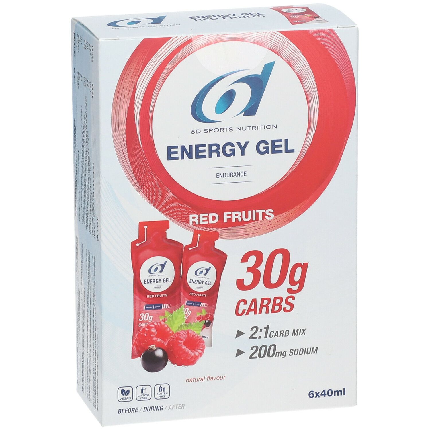 6D Sports Nutrition Energy Gel Rote Früchte