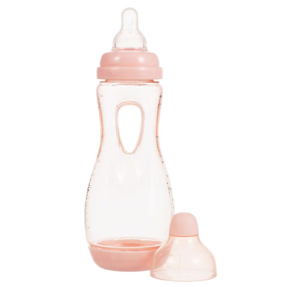 difrax® EASY GRIP Anti-Kolik-Flasche S mit Griff Natural Pink 240 ml