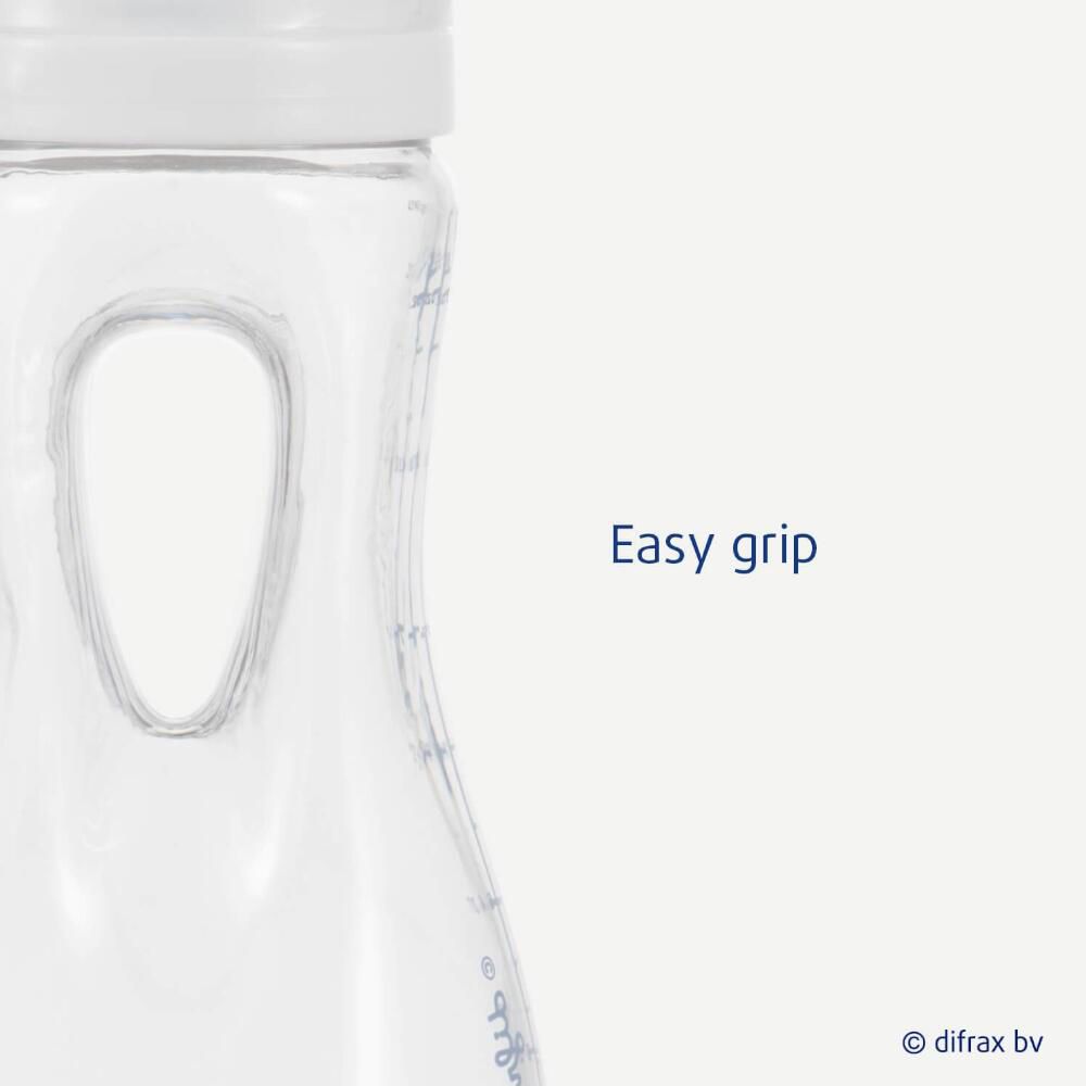 difrax® EASY GRIP Anti-Kolik-Flasche S mit Griff Natural Pink 240 ml
