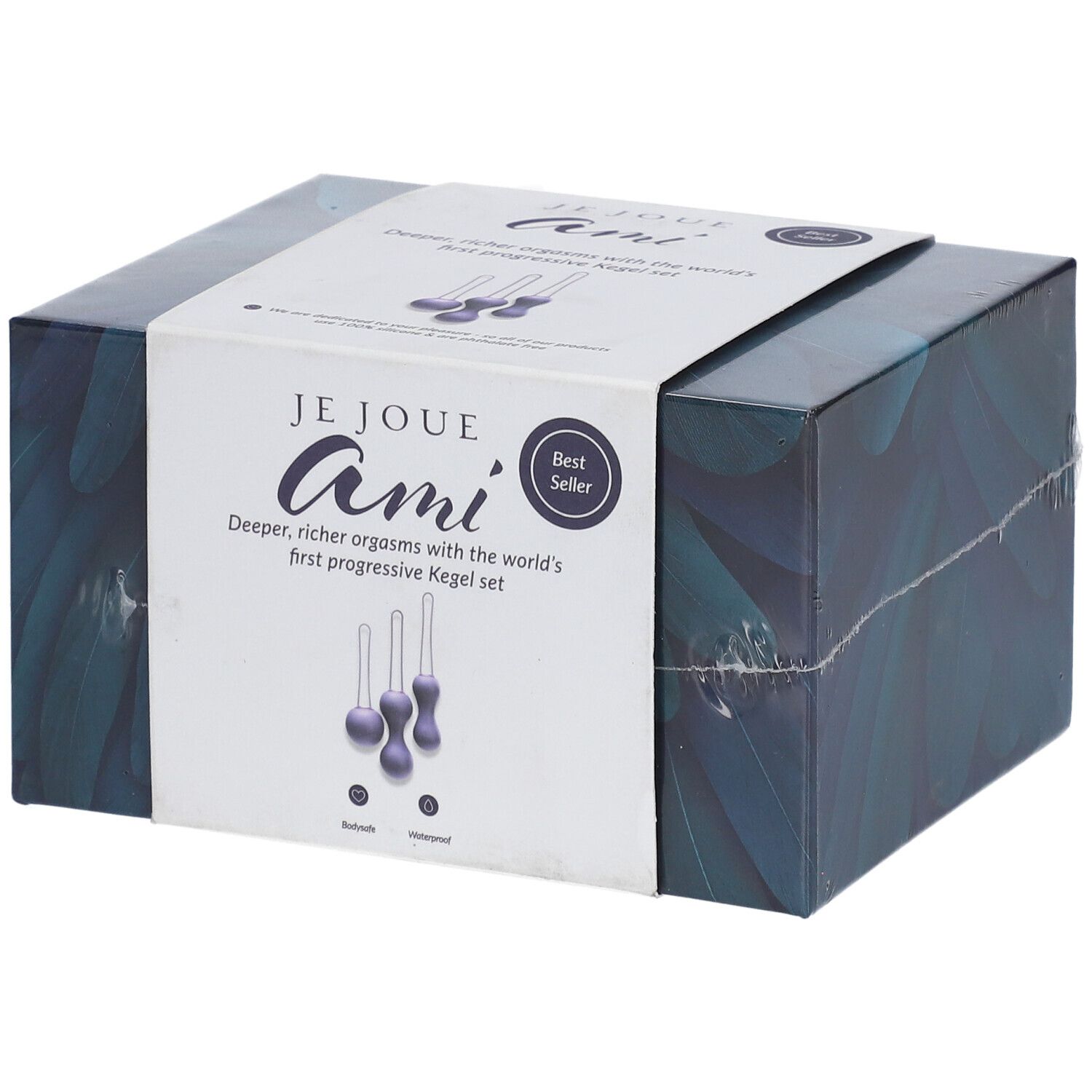Verpackung des progressiven Geisha-Kugel-Sets Violett mit drei Kugeln.