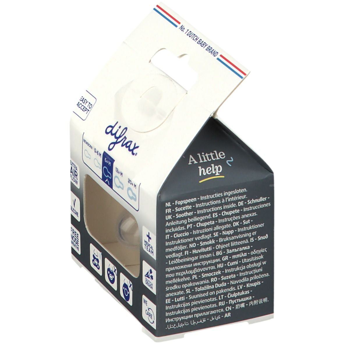 difrax® Schnuller Natural Pfirsich +6 Monate