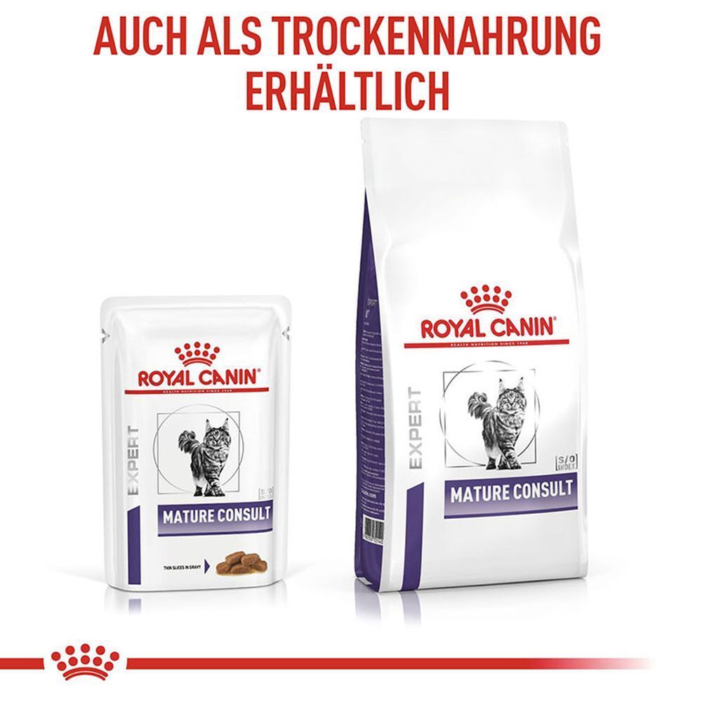Vier Beutel ROYAL CANIN Mature Consult Katzenfutter.