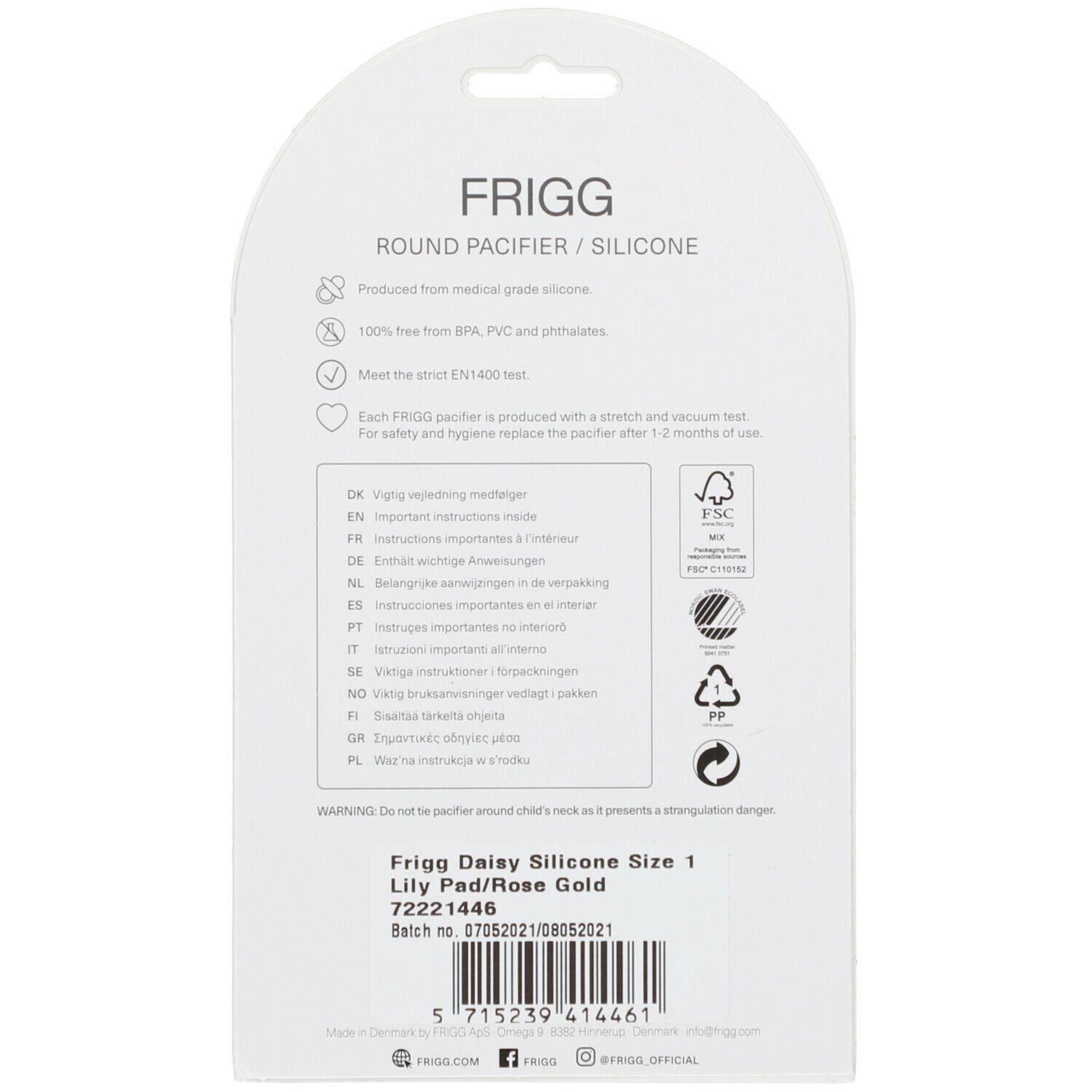 FRIGG Schnuller Gr. 1 0-6 Monate (Farbe nicht frei wählbar)