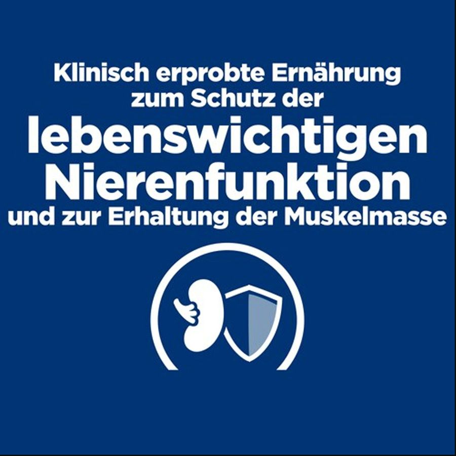 Hill's PRESCRIPTION DIET k/d Nierenpflege Chien. Text: Klinisch erprobte Ernährung. Nierenfunktion und Muskelmasse.