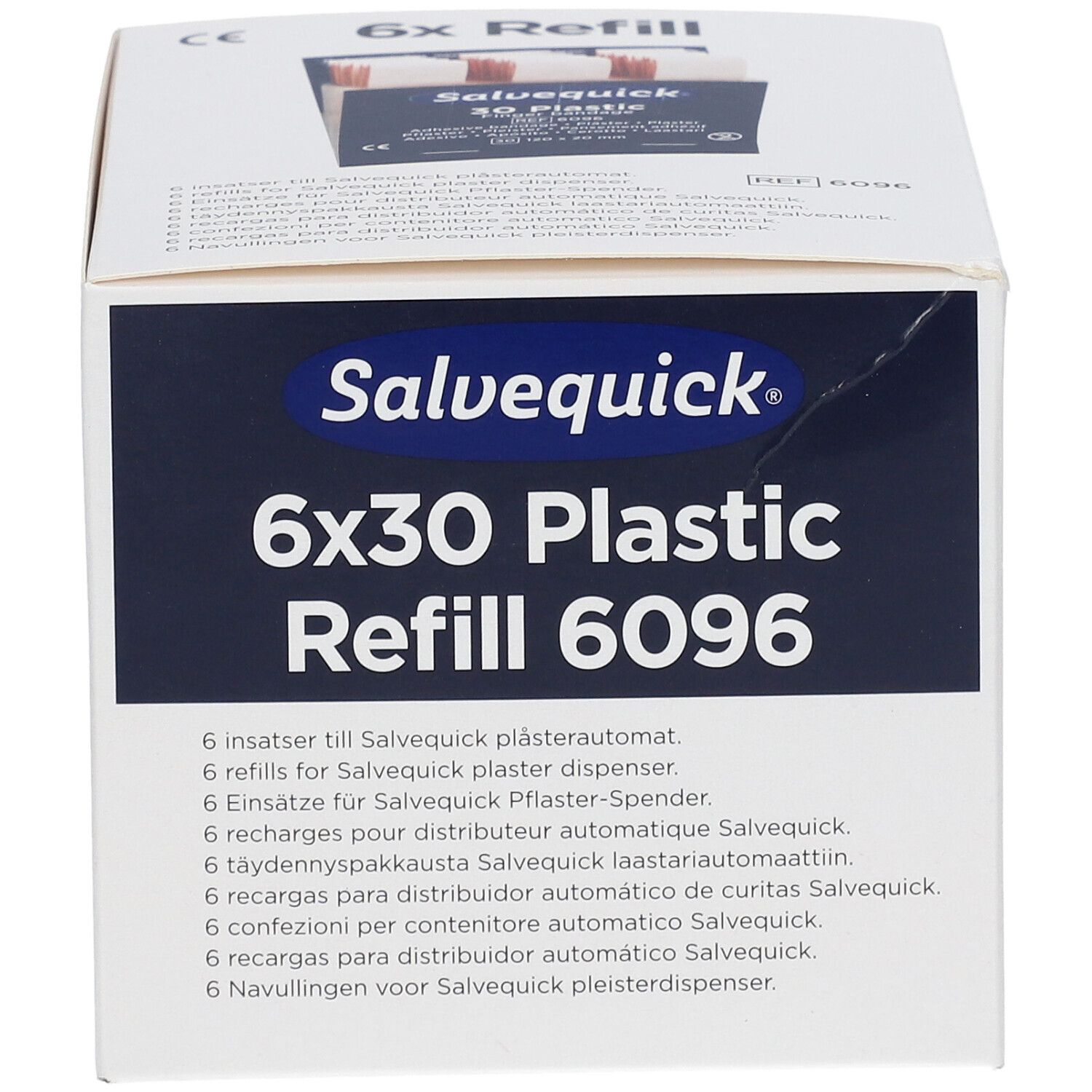 Salvequick 6x30 Plastic Refill 6096 Packung mit 6 Einsätzen für Pflasterspender.