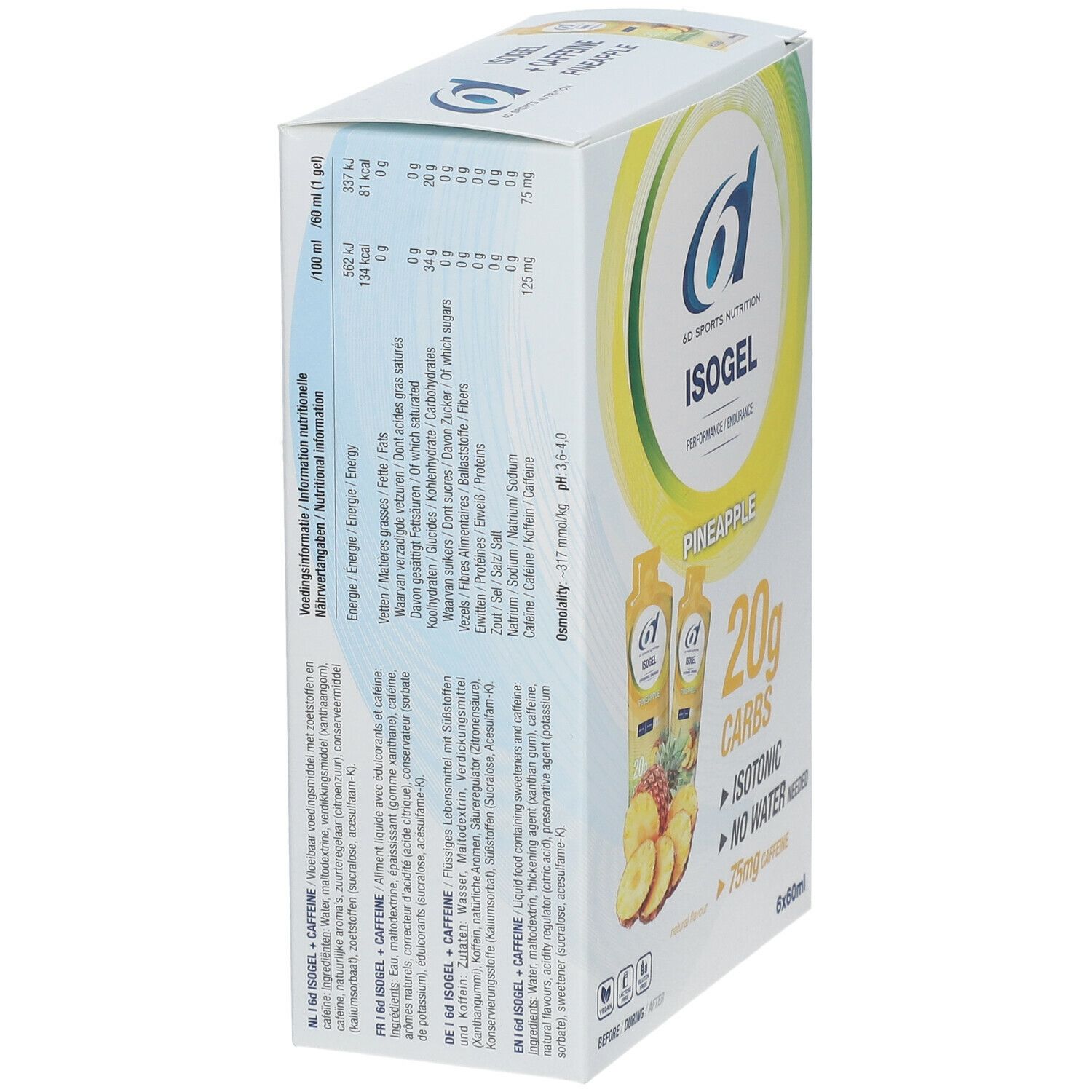 6D SPORTS NUTRITION IsoGel Ananas + Koffein