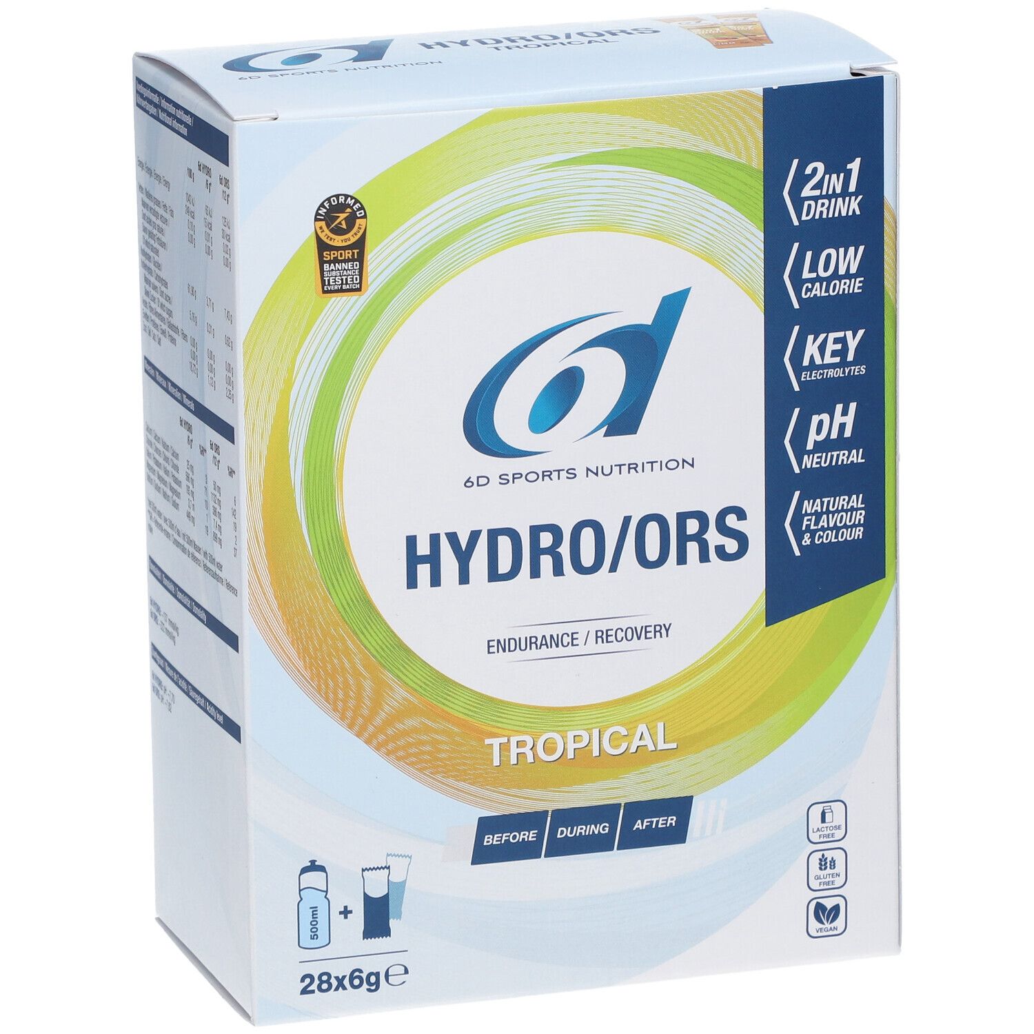 6D Sports Nutrition Hydro Ors Erholung Tropisch