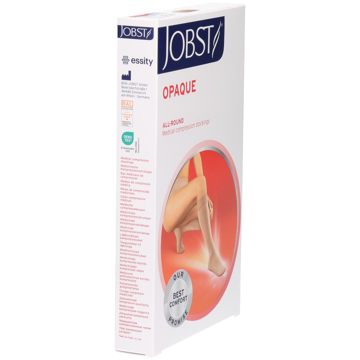 JOBST OPAQUE medizinische Kompressionsstrümpfe, All-Round, Verpackung.