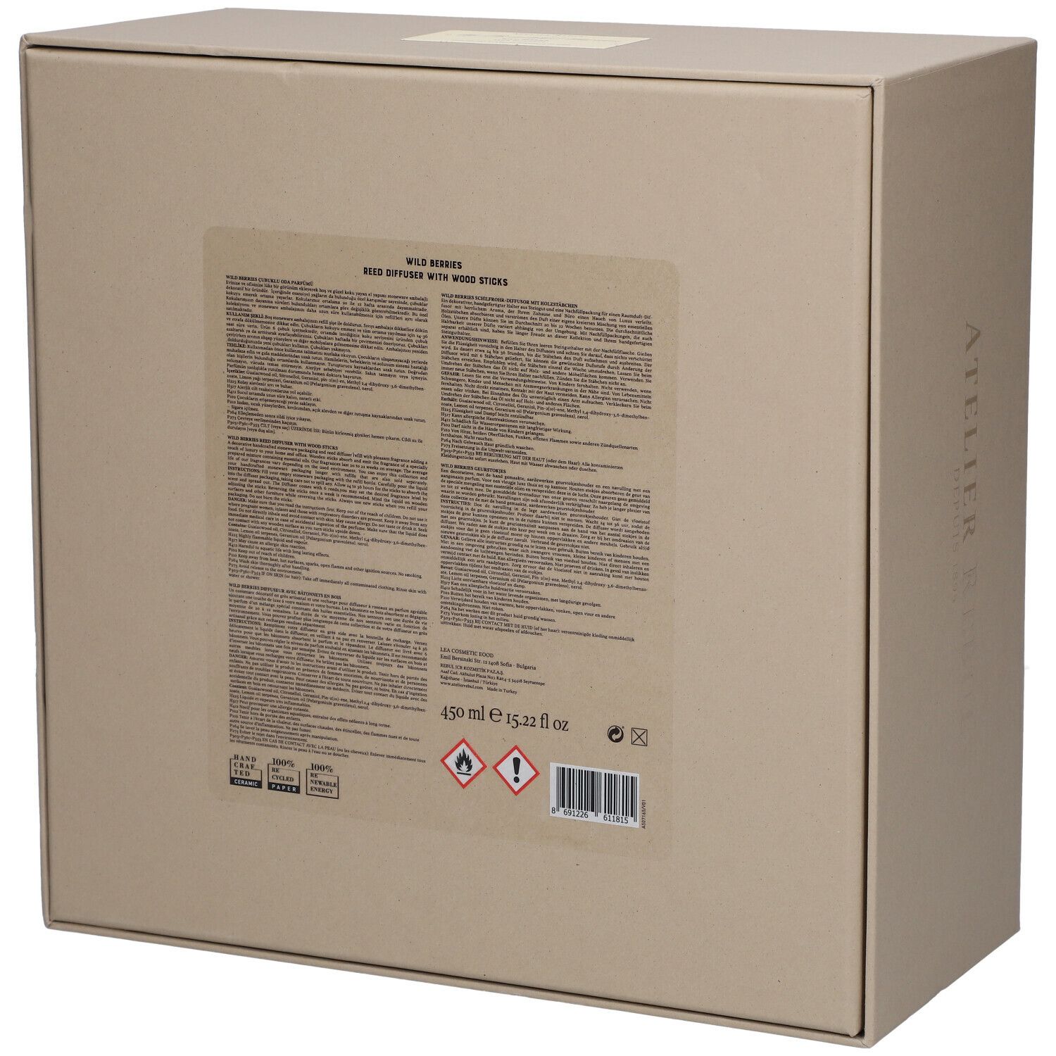 ATELIER REBUL My Beautiful Garden WILD BERRIES REED DIFFUSER