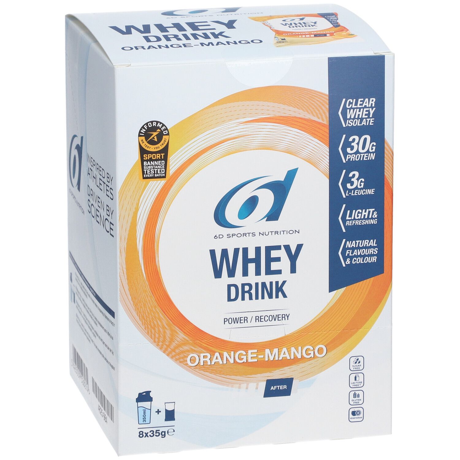 6D SPORTS NUTRITION Molkedrink Orange - Mangue