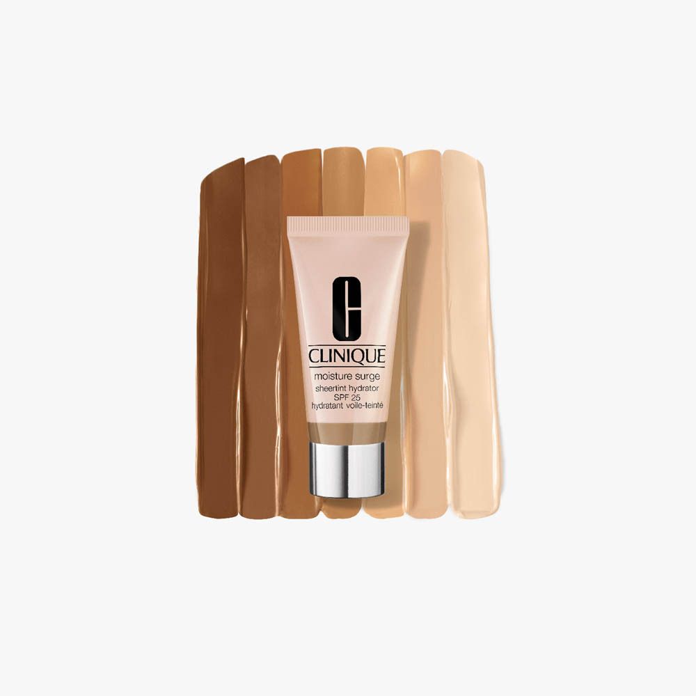 CLINIQUE Moisture Surge Sheertint Hydrator SPF25 2 Light Tube und Verpackung.