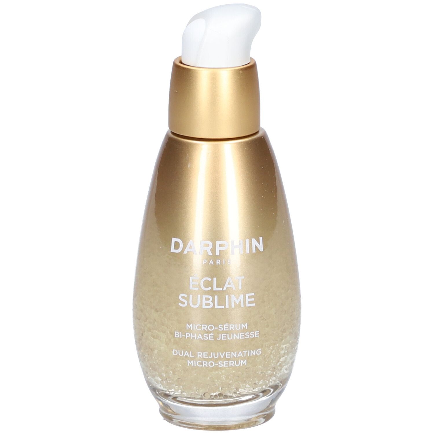 Darphin Eclat Sublime Flakon mit Pumpspender, goldfarben.