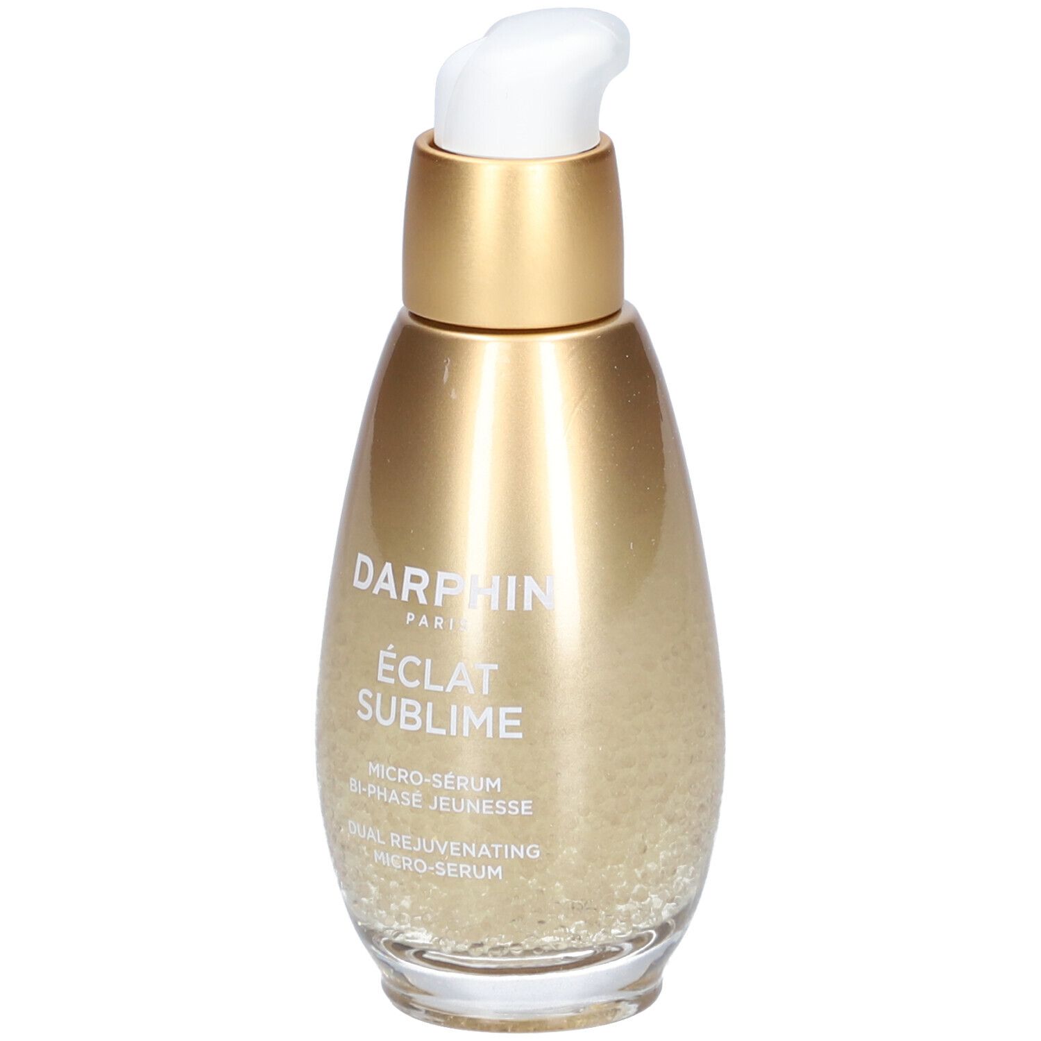 Darphin Eclat Sublime Flakon mit Pumpspender, goldfarben.