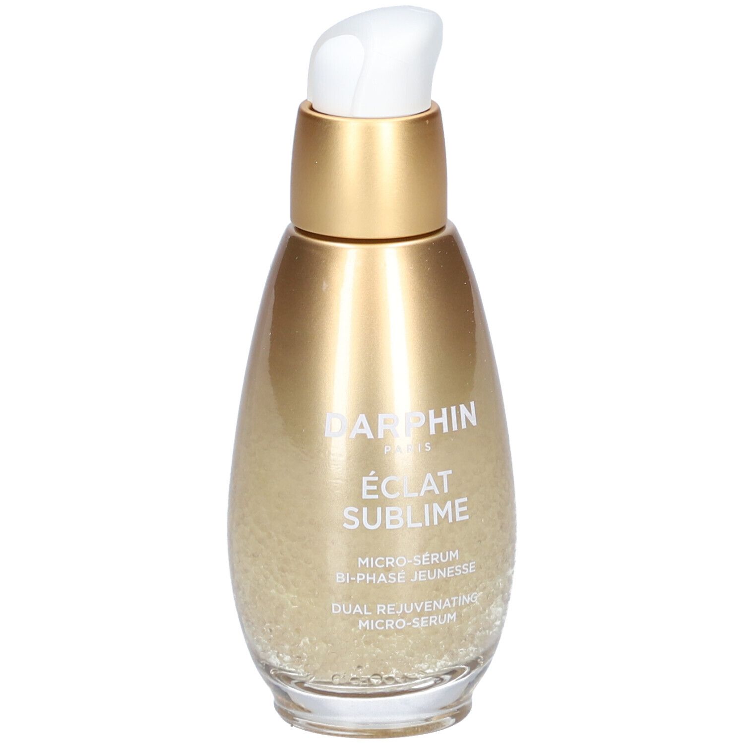 Darphin Eclat Sublime Flakon mit Pumpspender, goldfarben.