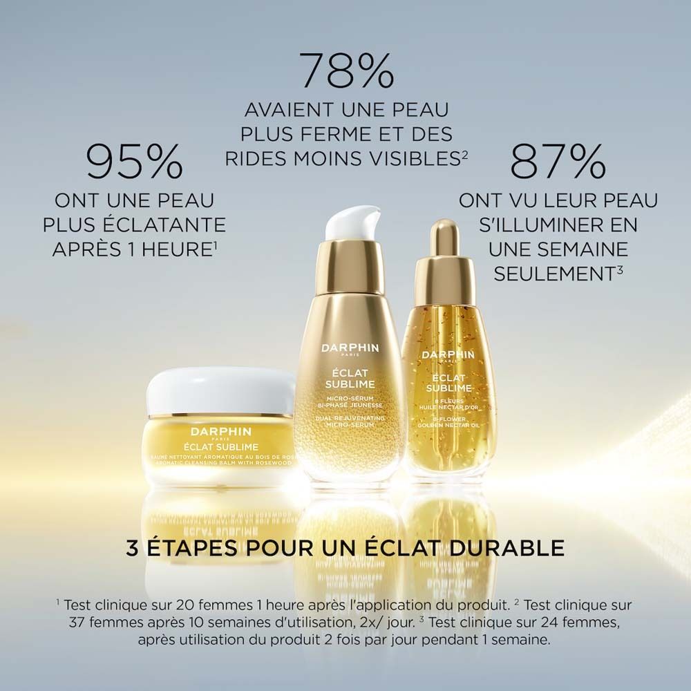 Drei Produkte: Creme, Serum, Öl. 95% strahlendere Haut nach 1 Stunde. 87% hellere Haut in 1 Woche.