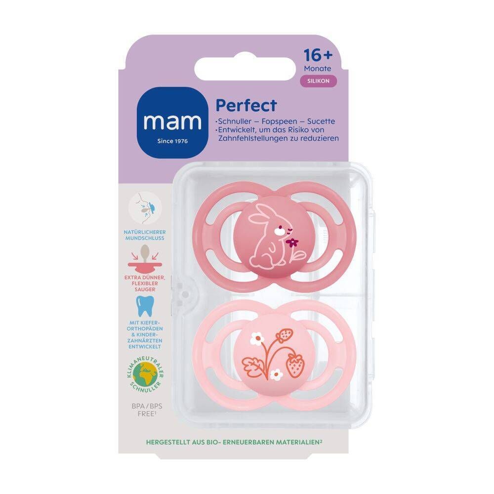 MAM Perfect Schnuller Silikon Rosa 16m+