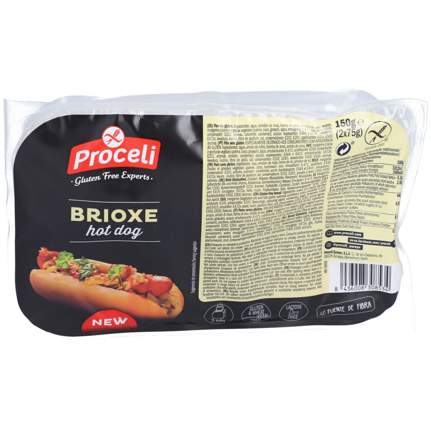 Proceli Hot Dog Brioche Brötchen glutenfrei 2x75 g - Shop Apotheke