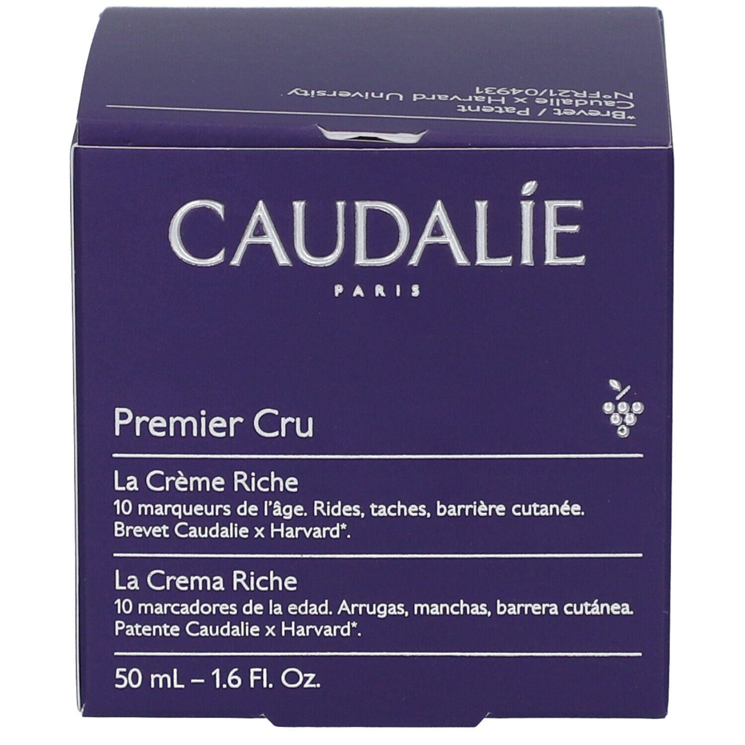 Karton mit Aufschrift: Caudalie, Premier Cru, La Crème Riche. 50 ml - 1.6 Fl. Oz.