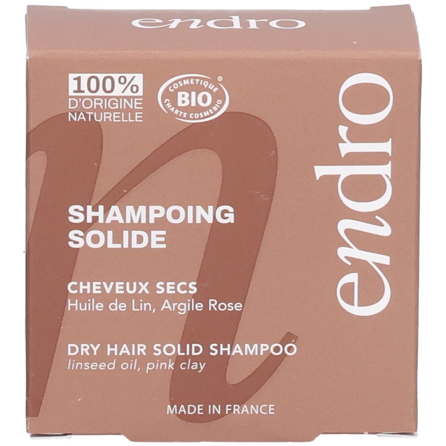 Endro fester Shampoo für trockenes Haar, 100% natürliche Herkunft, Bio-zertifiziert.