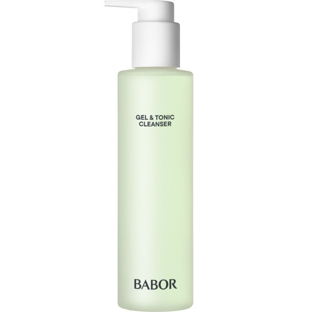 BABOR Gel & Tonic Cleanser Flasche und Verpackung. Text auf Deutsch.
