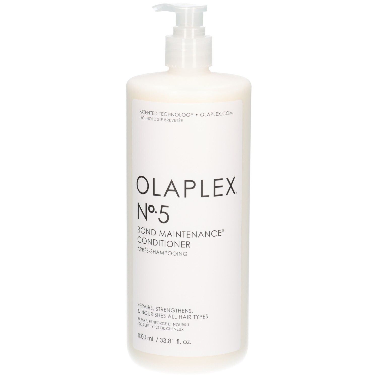 Olaplex N°5 Bond Maintenance Conditioner, 1000ml, in weißer Pumpflasche.