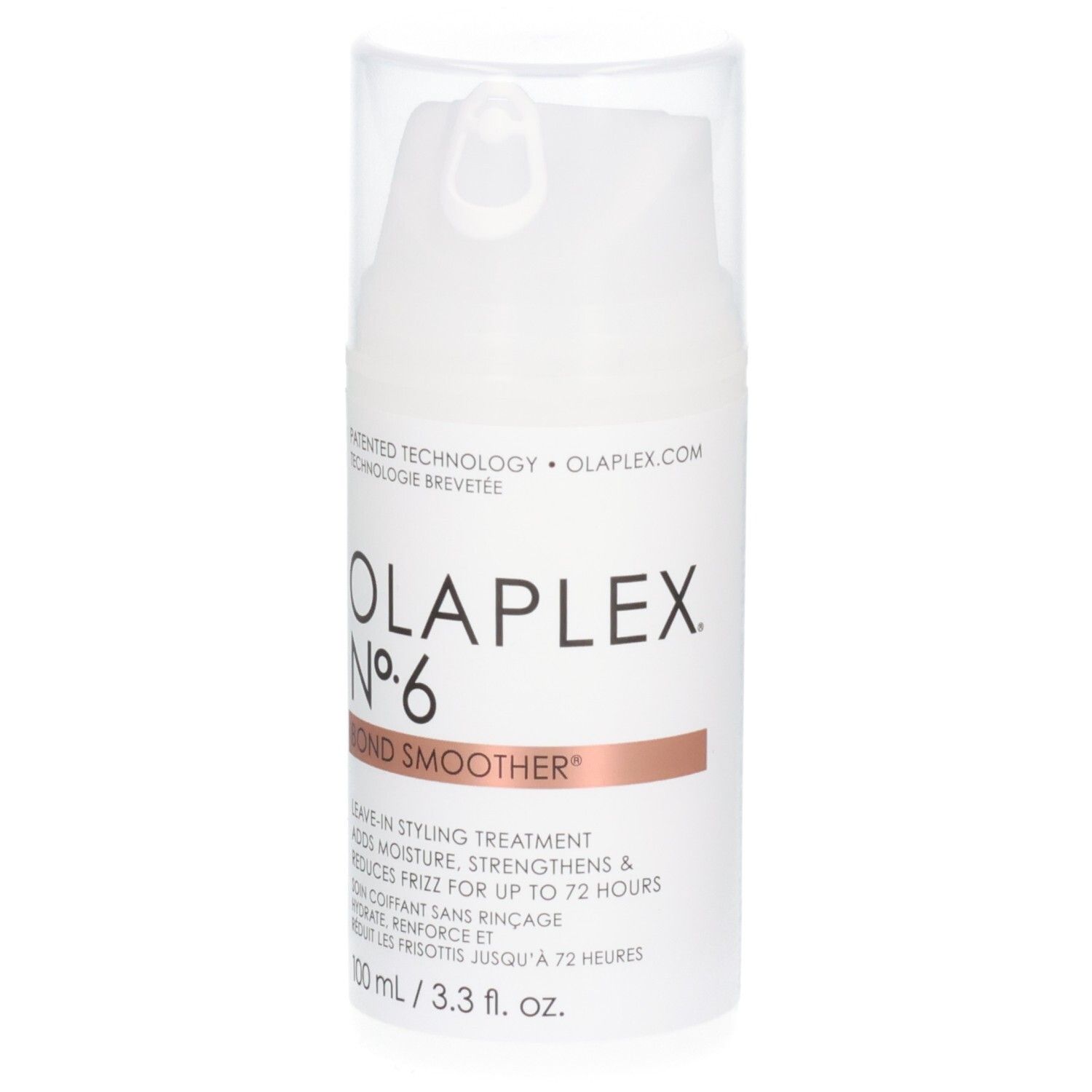 Olaplex Nr. 6 Bond Smoother Leave-in Styling Treatment Flasche mit Pumpspender.