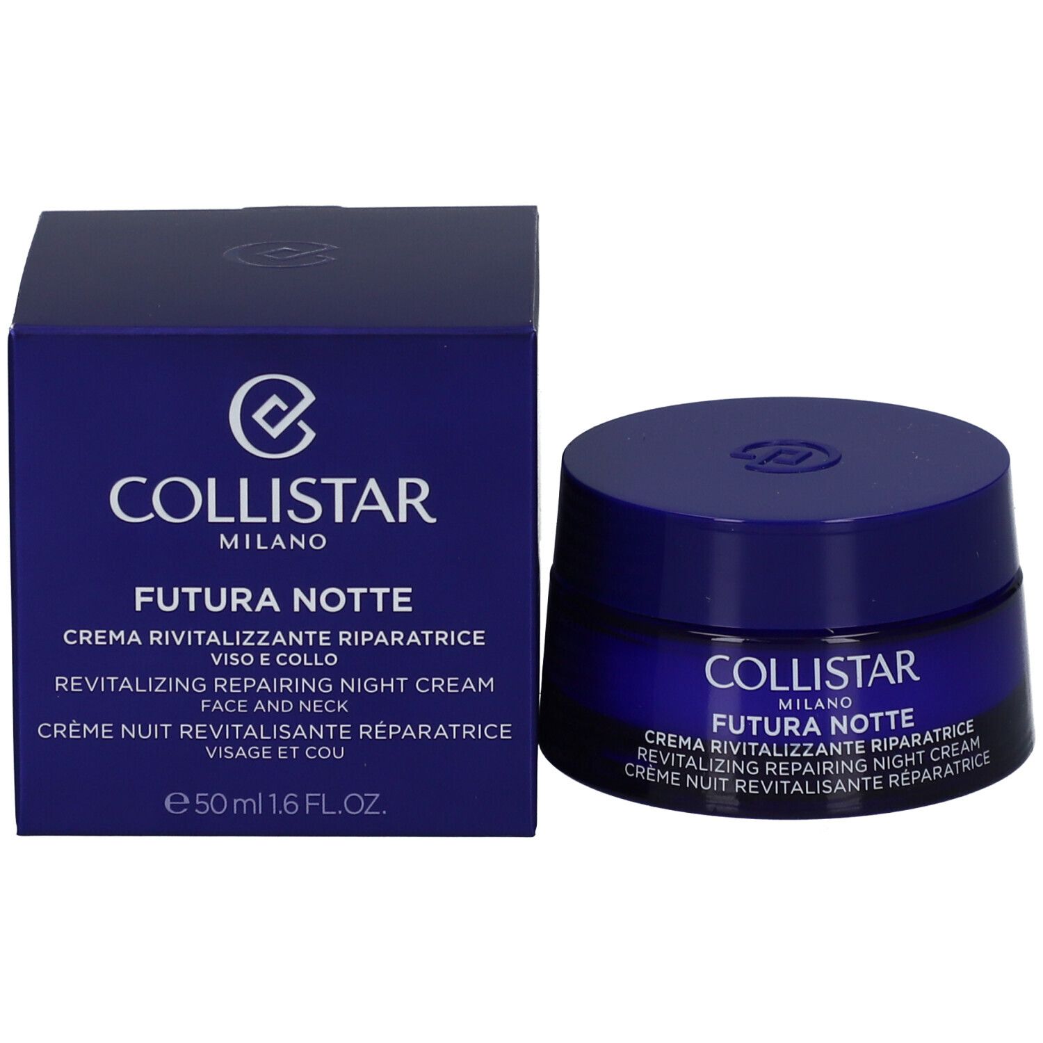 Collistar Revitalizing Repair Night Cream Tiegel und Verpackungsbox.